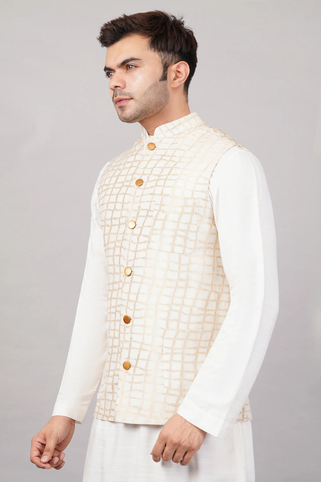 Lattice Brocade Bundi Ivory