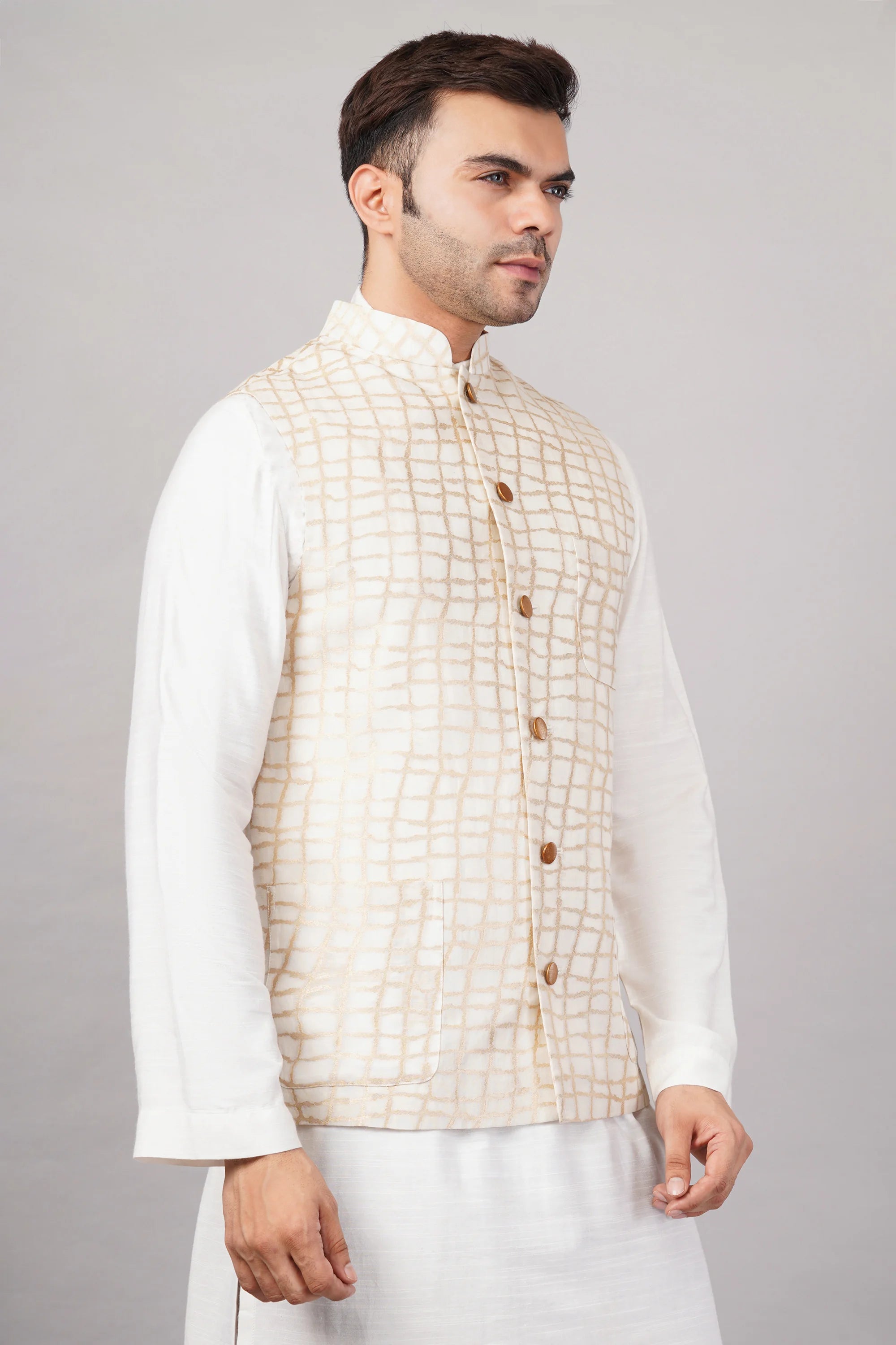 Lattice Brocade Bundi Ivory