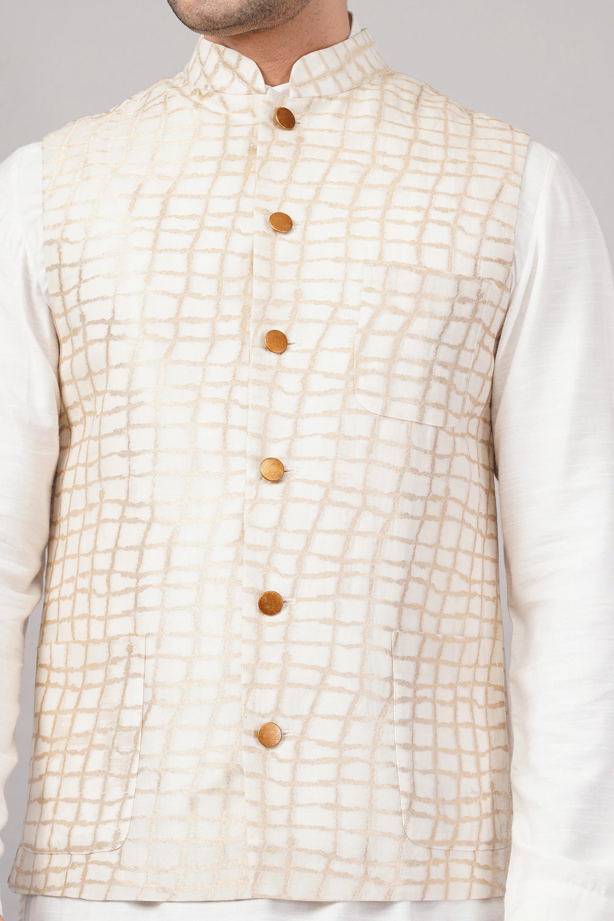 Lattice Brocade Bundi Ivory