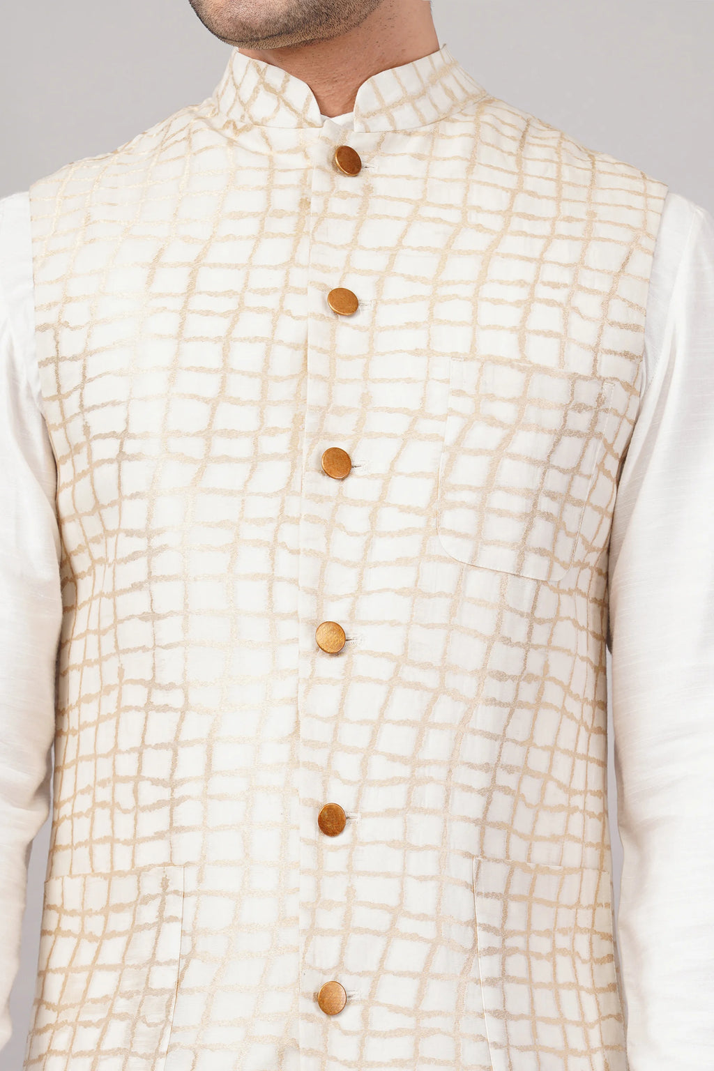 Lattice Brocade Bundi Ivory
