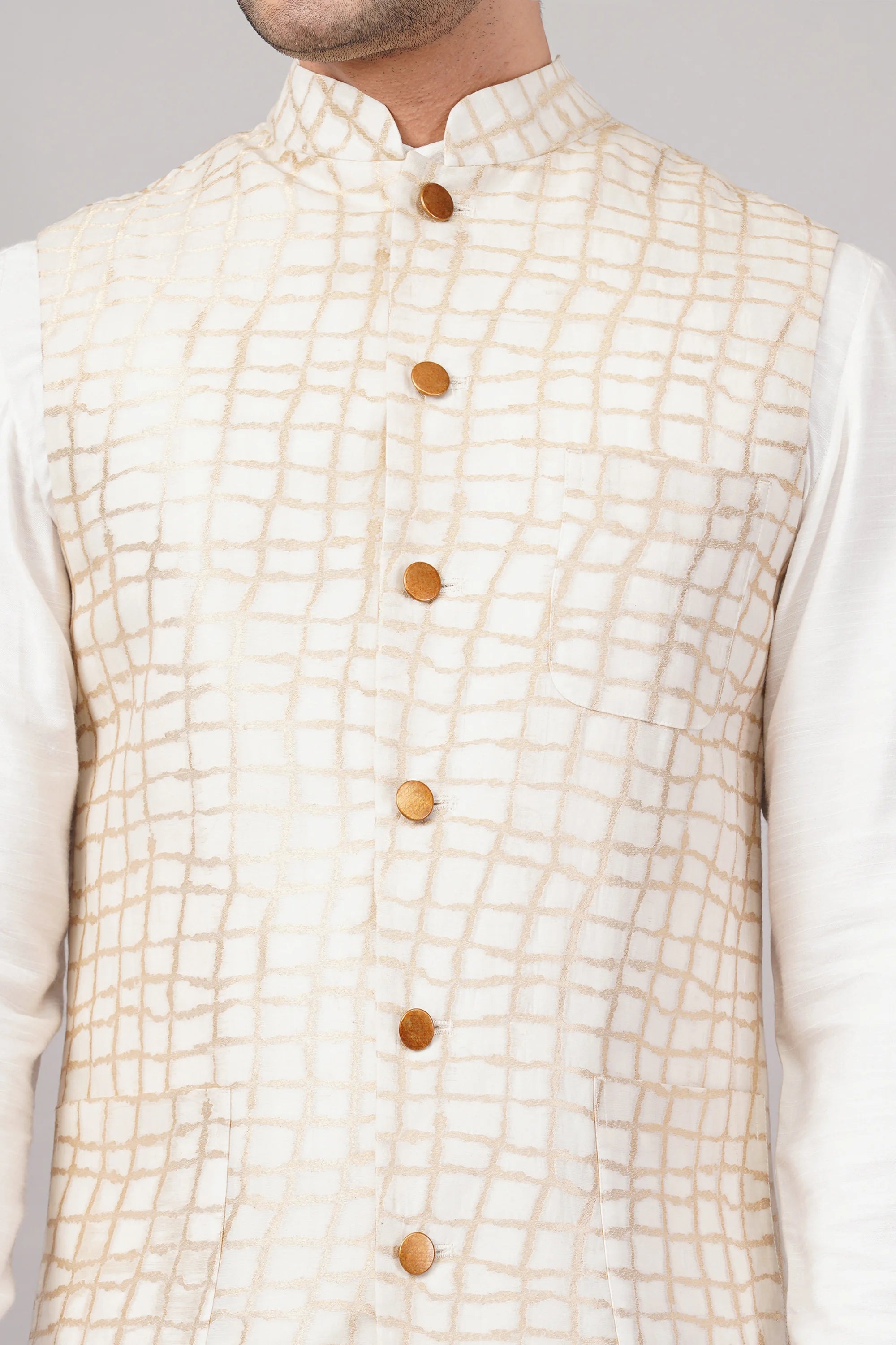 Lattice Brocade Bundi Ivory