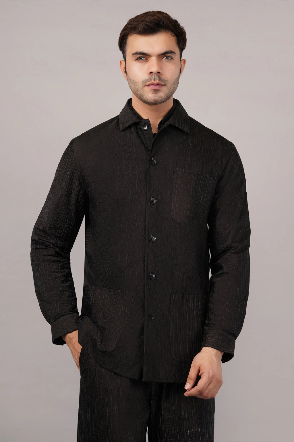Crazy Quilt Jacket Black