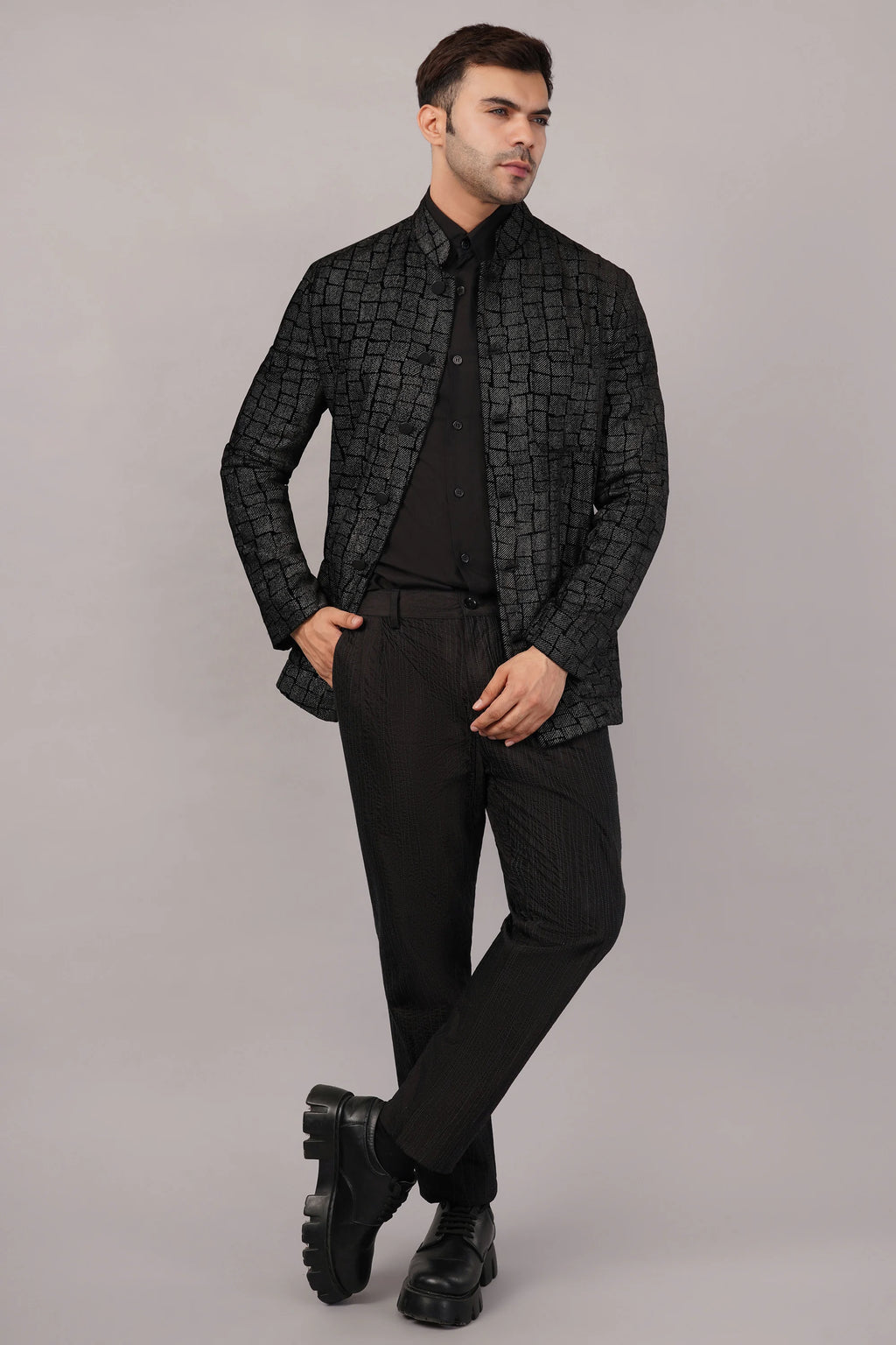 Velvet & Foil  Jacket Black
