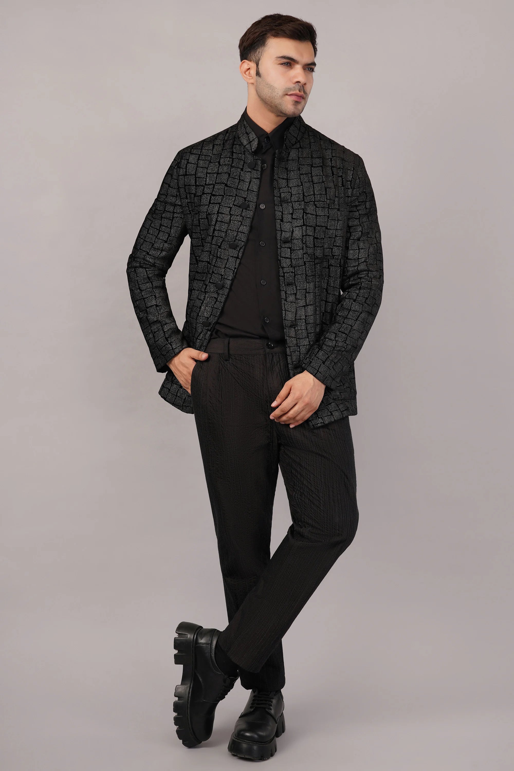 Velvet & Foil  Jacket Black