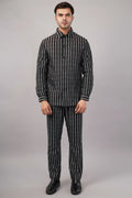 Stair Stripe Jacket Black & Ivory