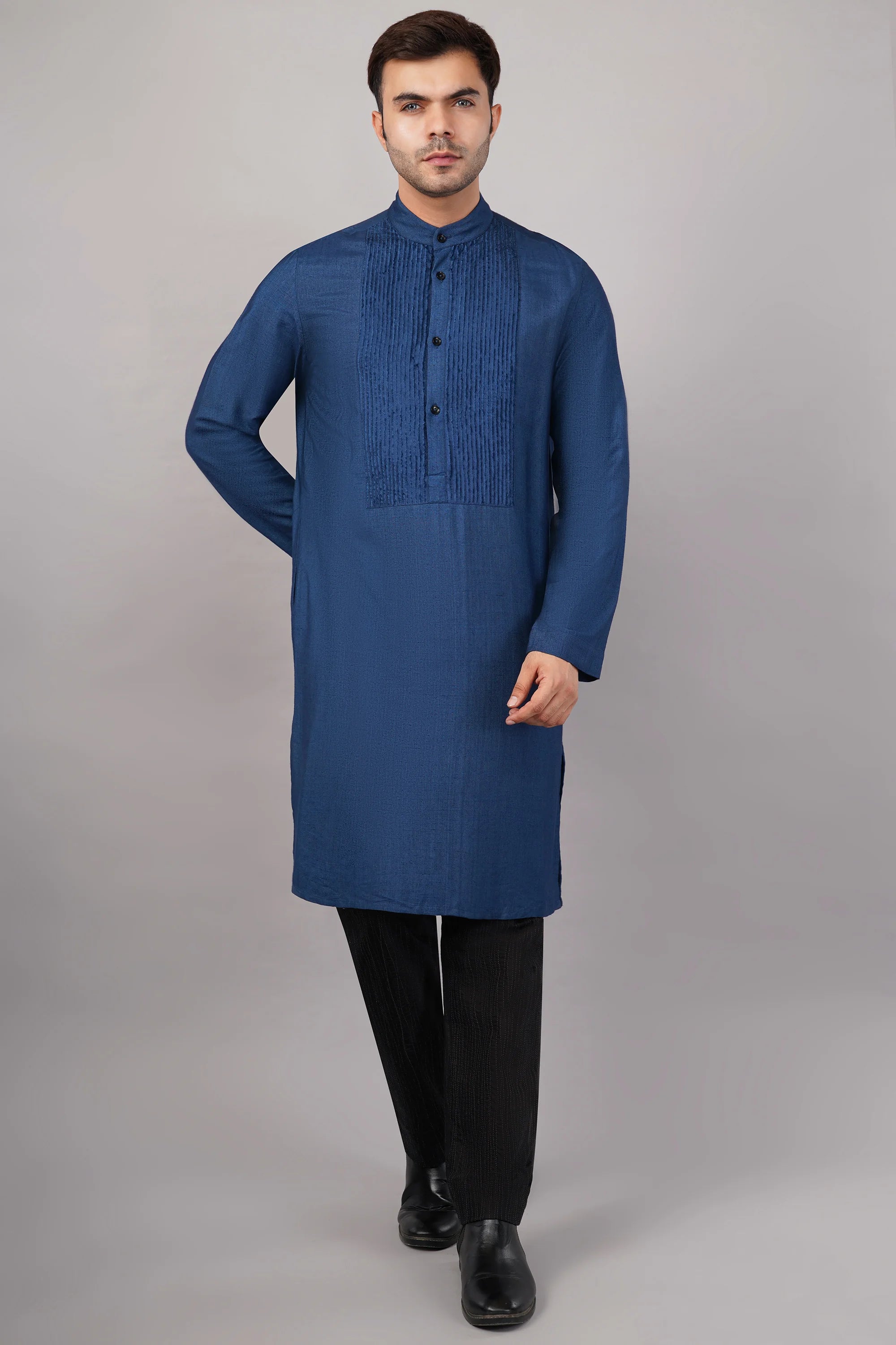 Silk Cutwork Yoke Kurta