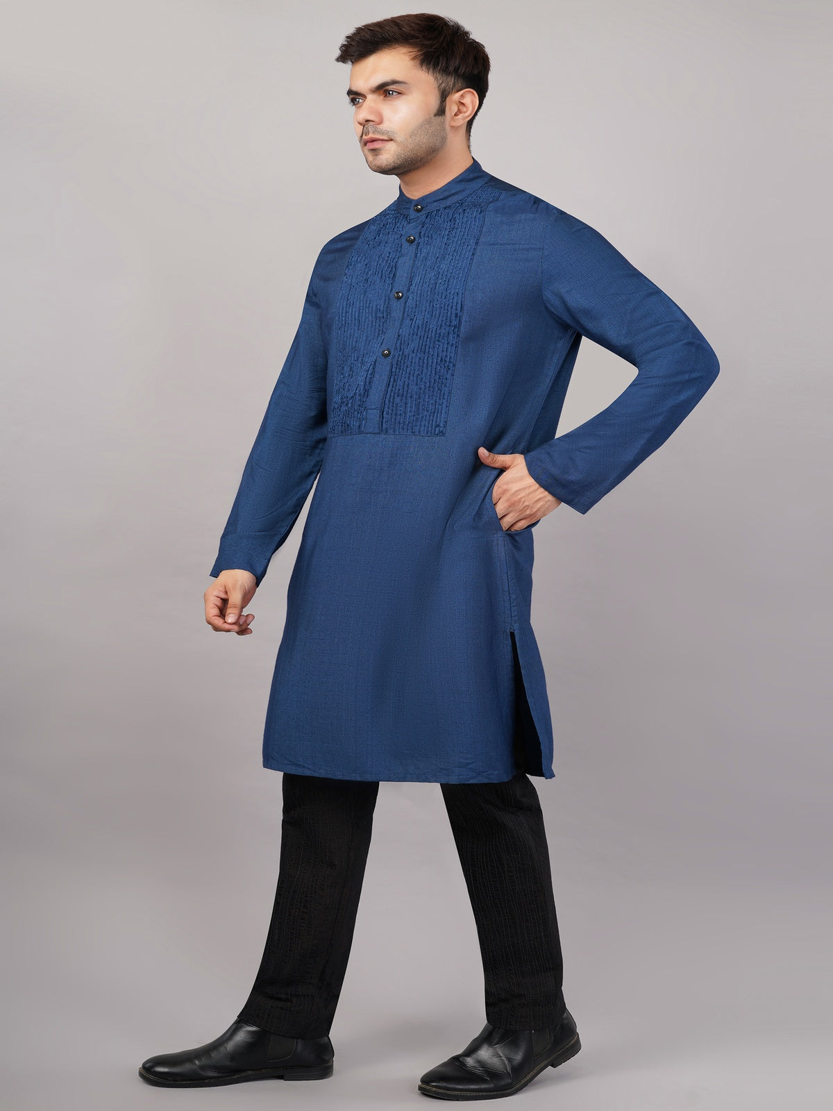 Silk Cutwork Yoke Kurta