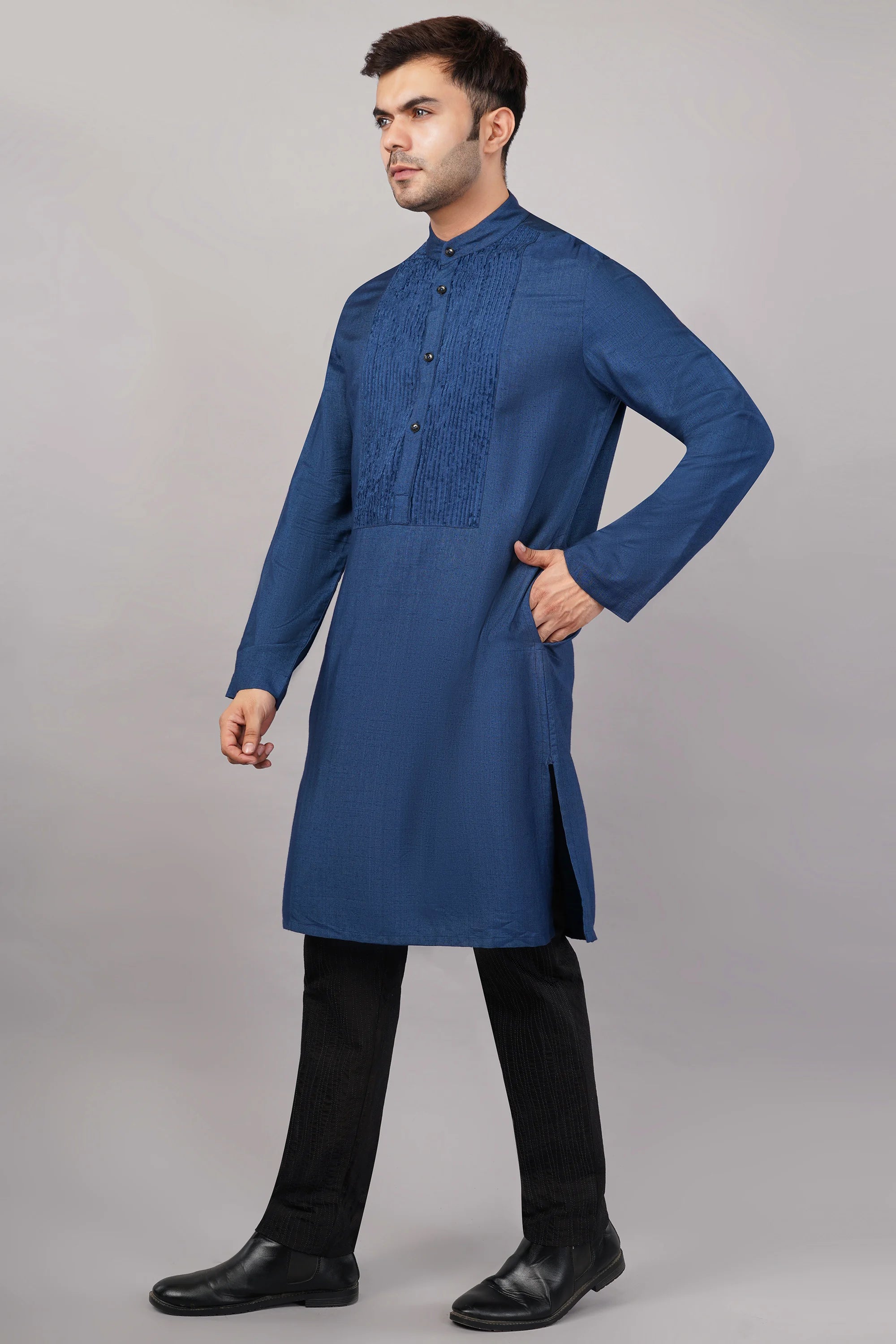 Silk Cutwork Yoke Kurta