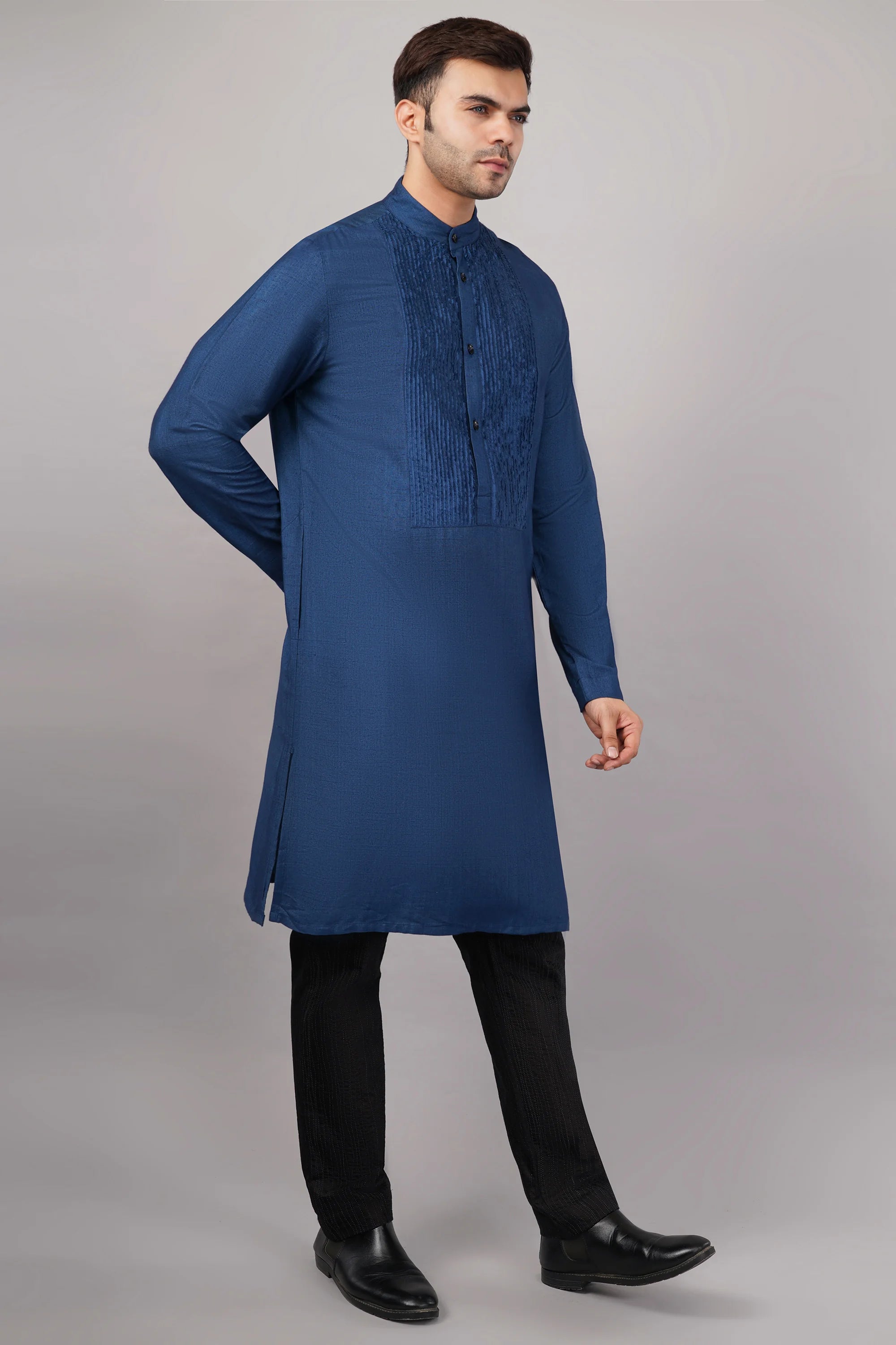 Silk Cutwork Yoke Kurta