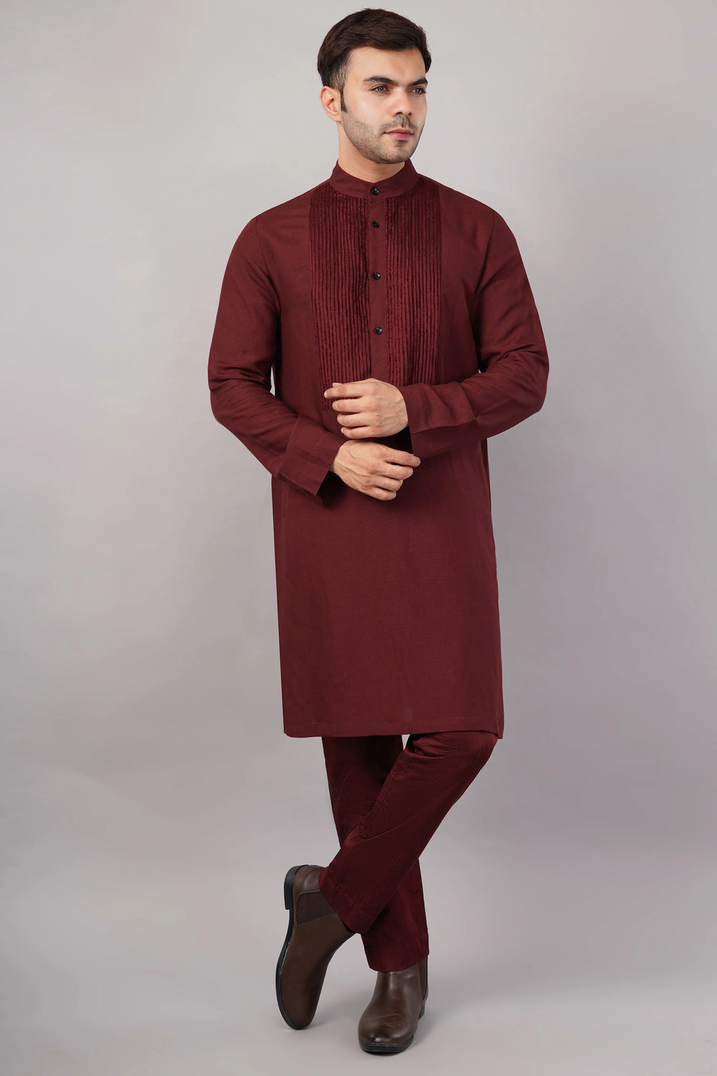 Silk Cutwork Yoke Kurta
