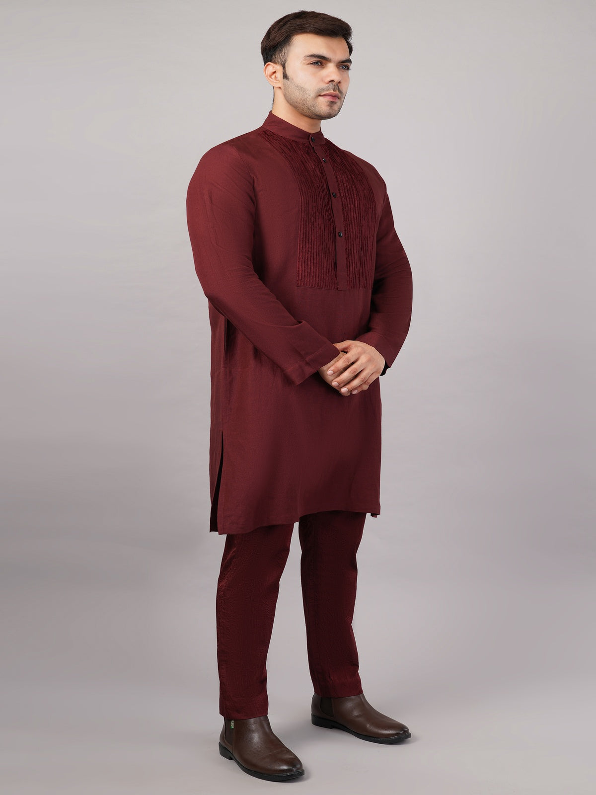 Silk Cutwork Yoke Kurta