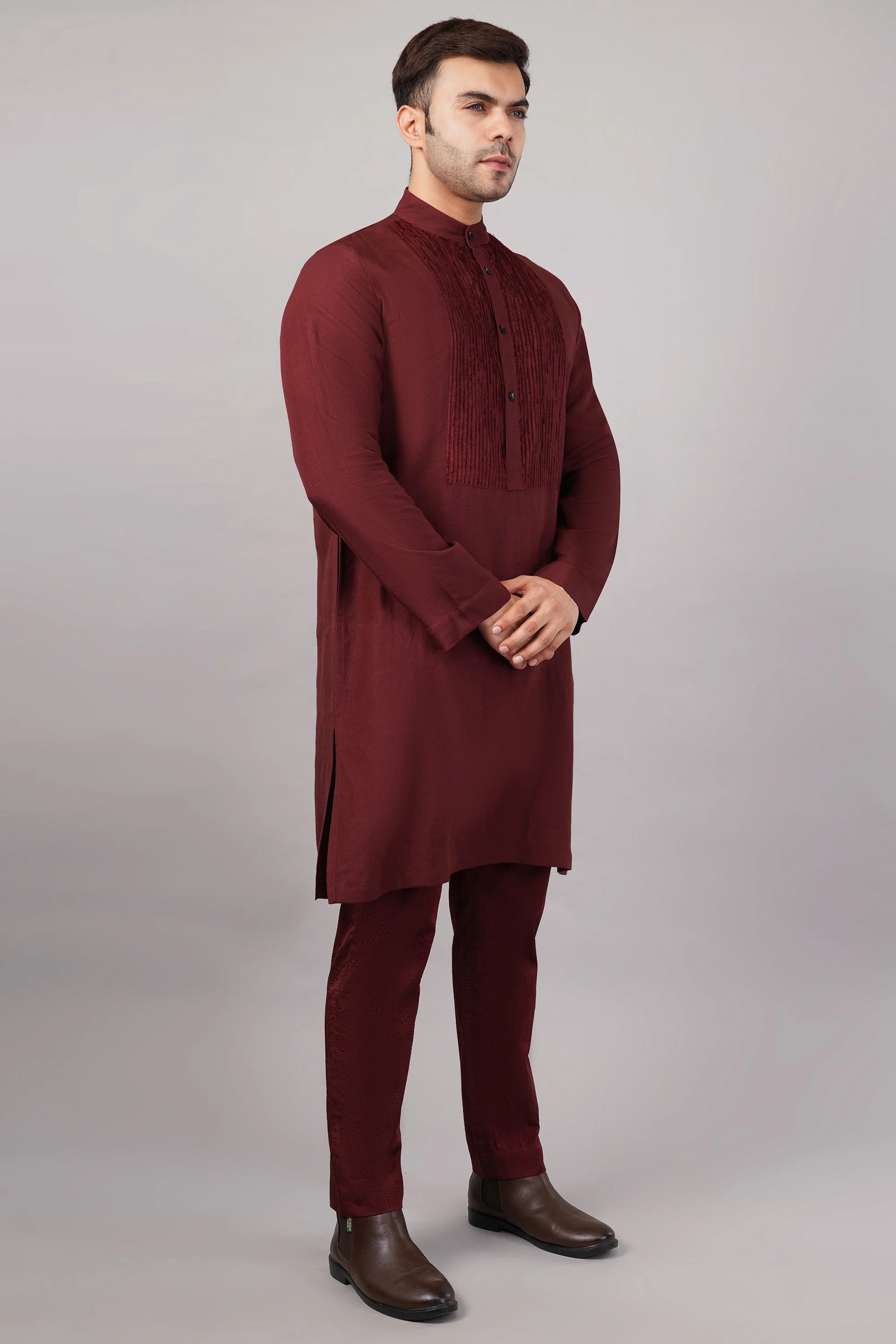 Silk Cutwork Yoke Kurta