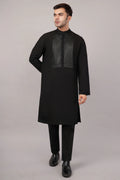 Foil Pintuck Kurta Black