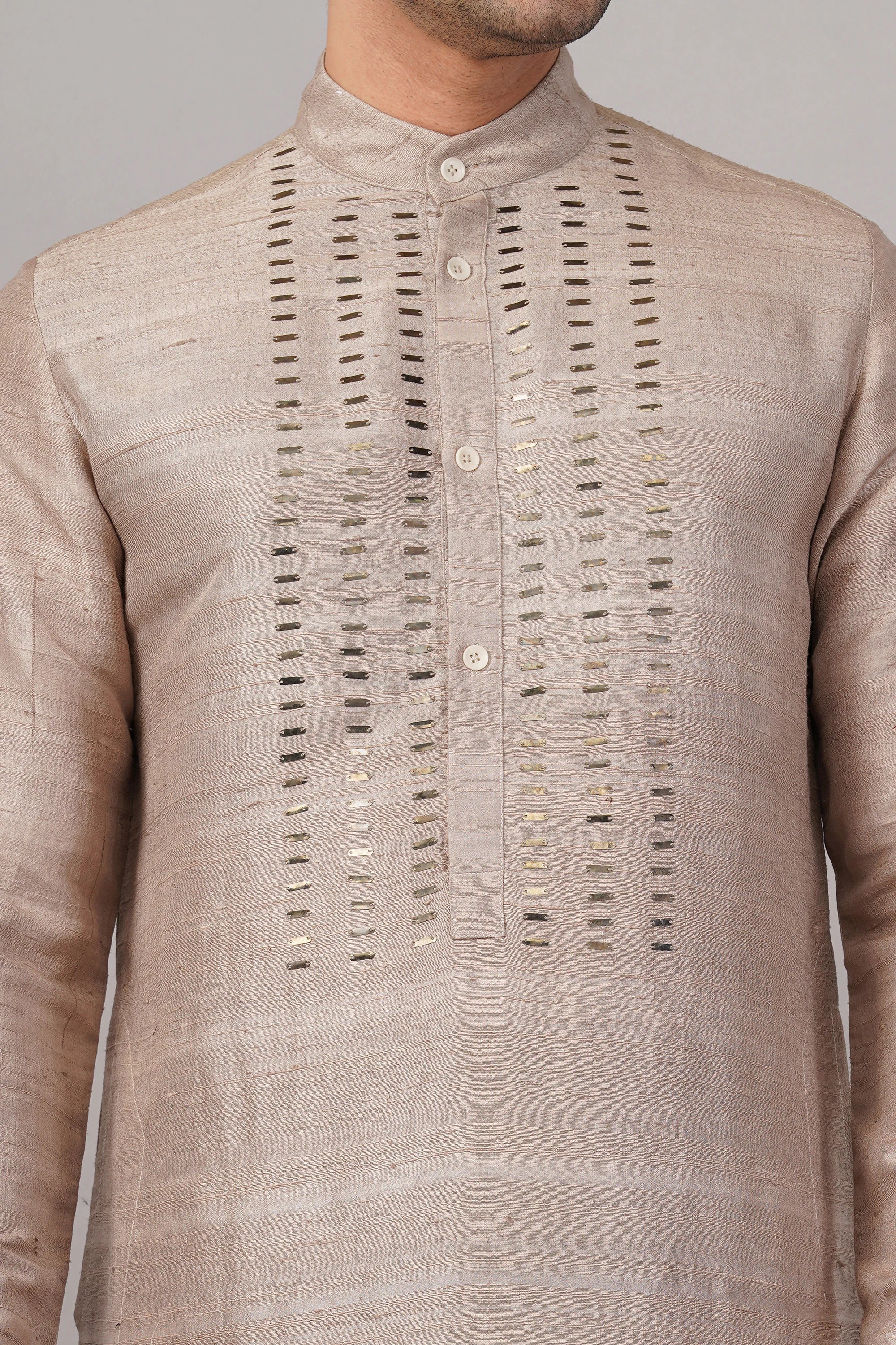 Sequin Dash Kurta Beige