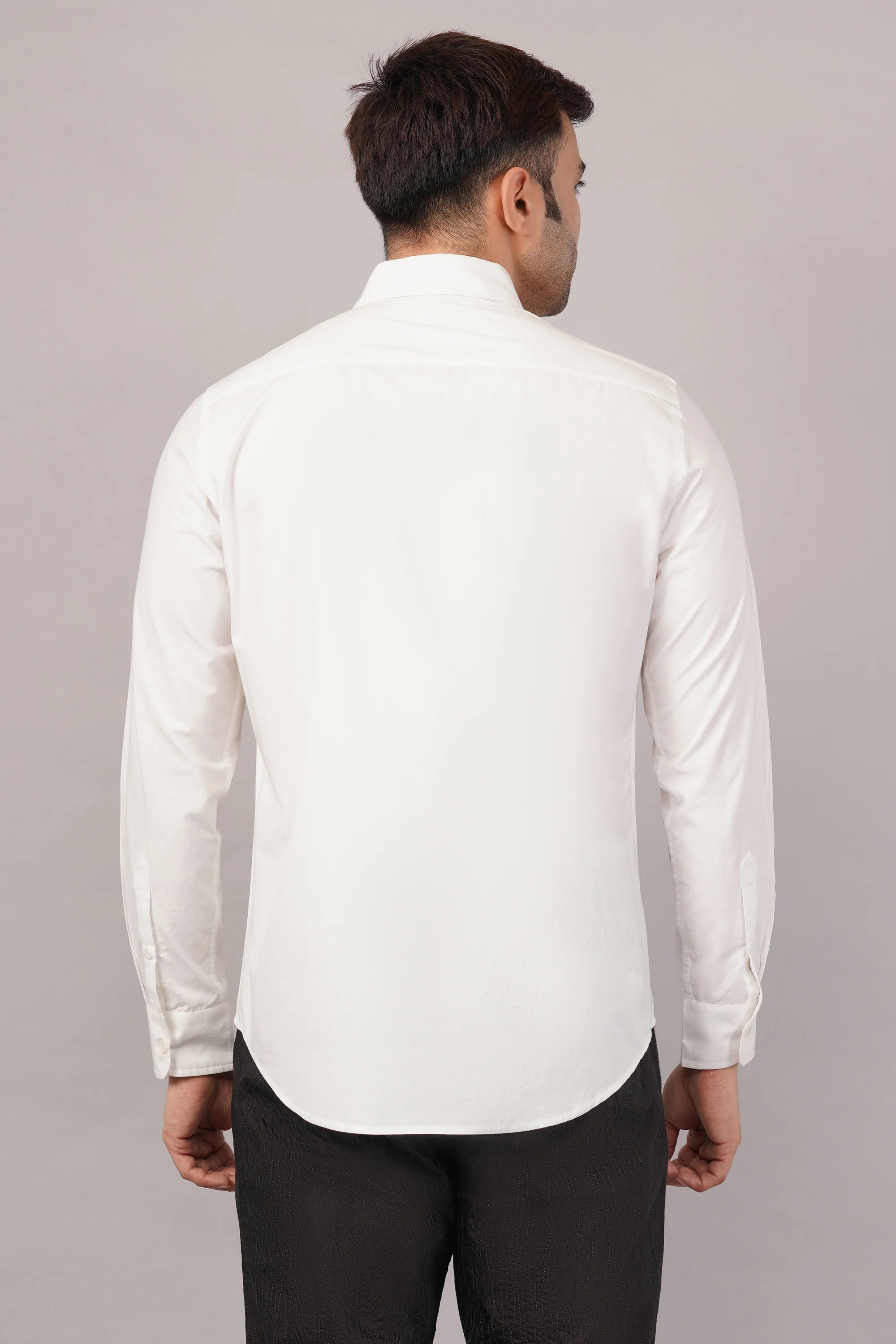 Pleated Stripes Shirt Ivory