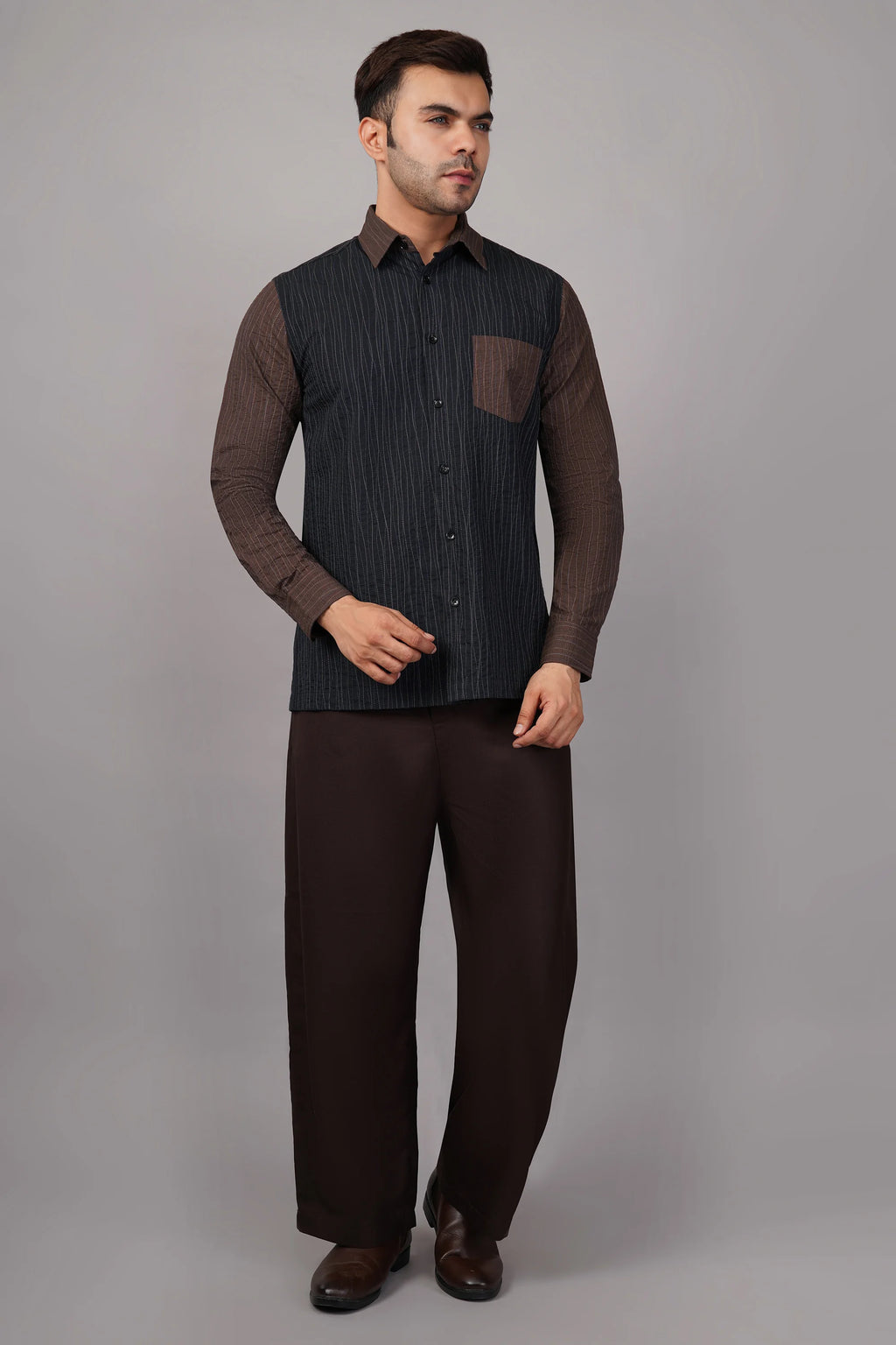 Crazy Quilt Shirt Black