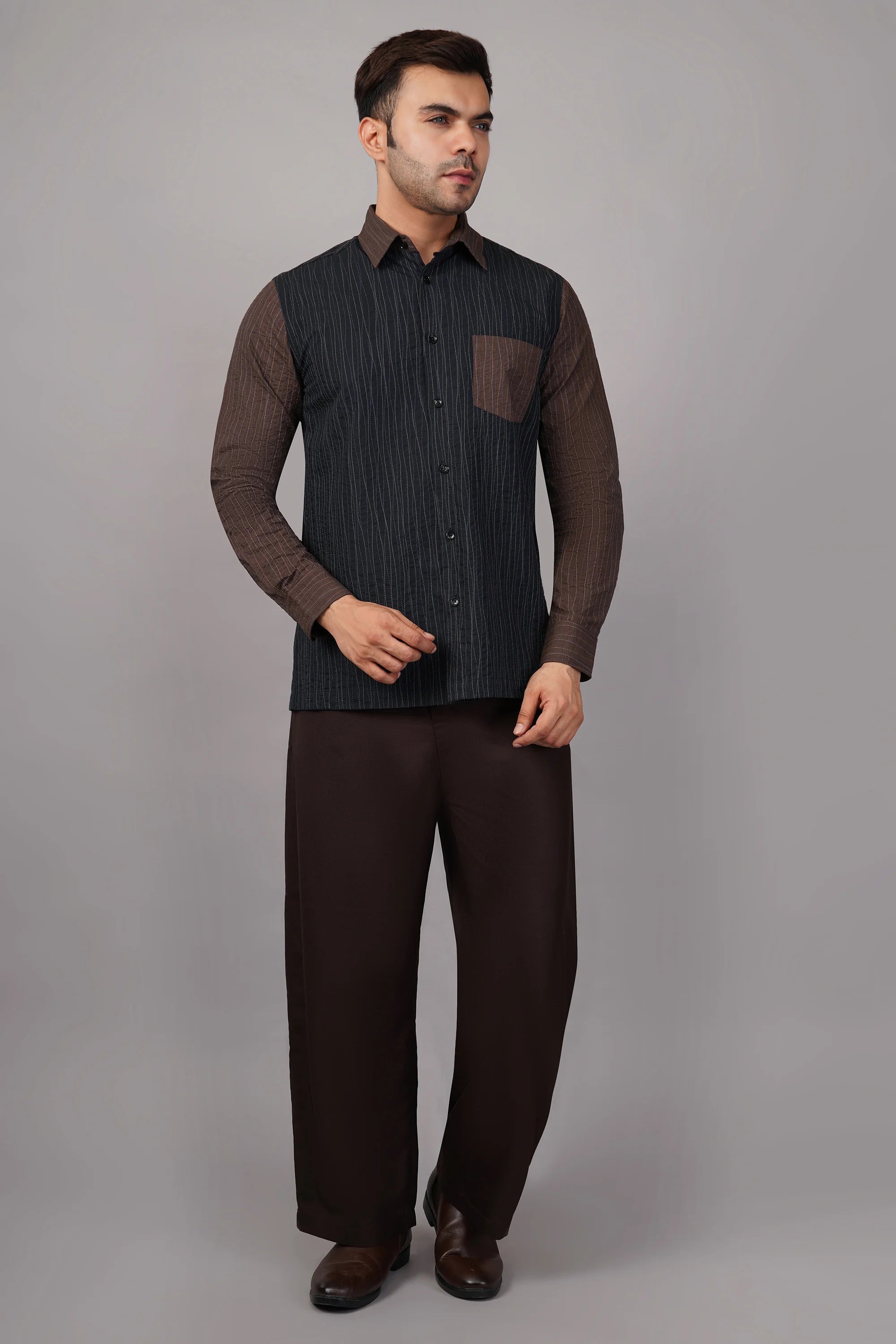 Crazy Quilt Shirt Black