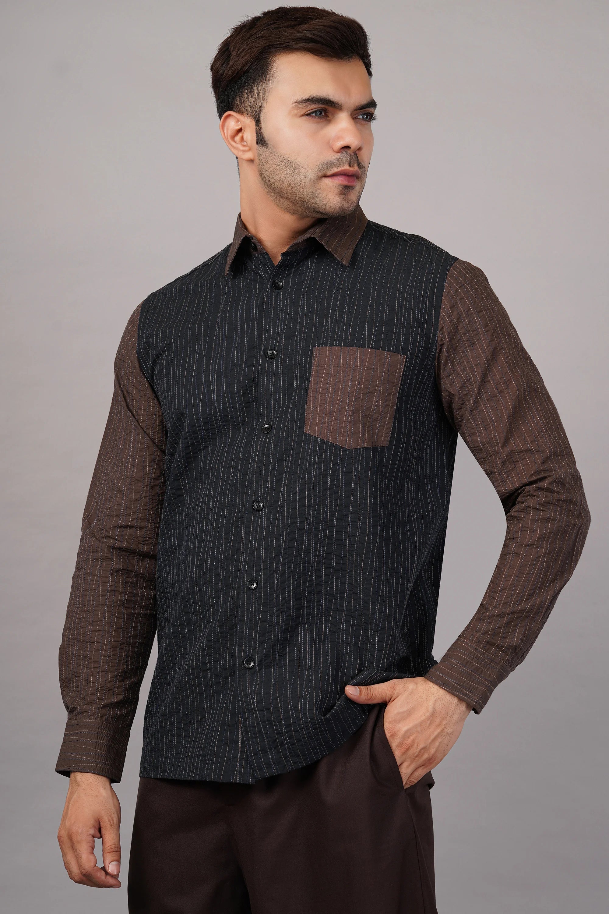 Crazy Quilt Shirt Black