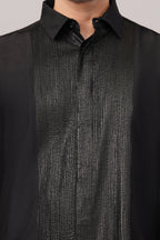 Foil Pintuck Shirt