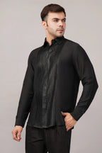 Foil Pintuck Shirt