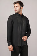 Foil Pintuck Shirt