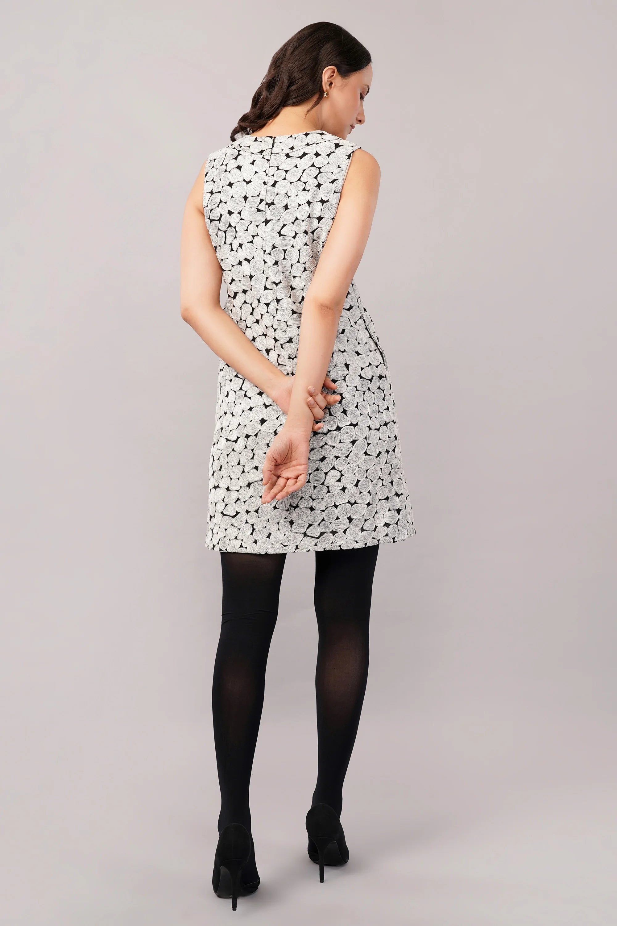 Aari Dot Dress Black & Ivory