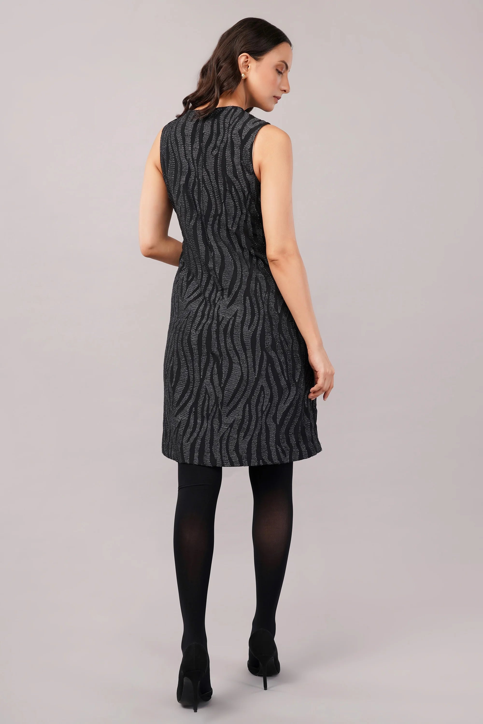 Zebra Aari Dress Black & Silver