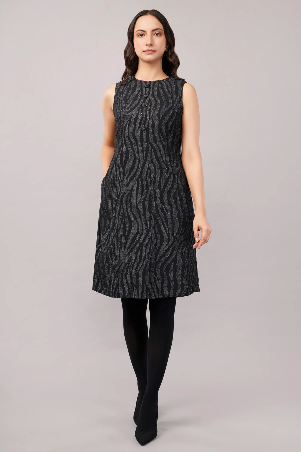 Zebra Aari Dress Black & Silver