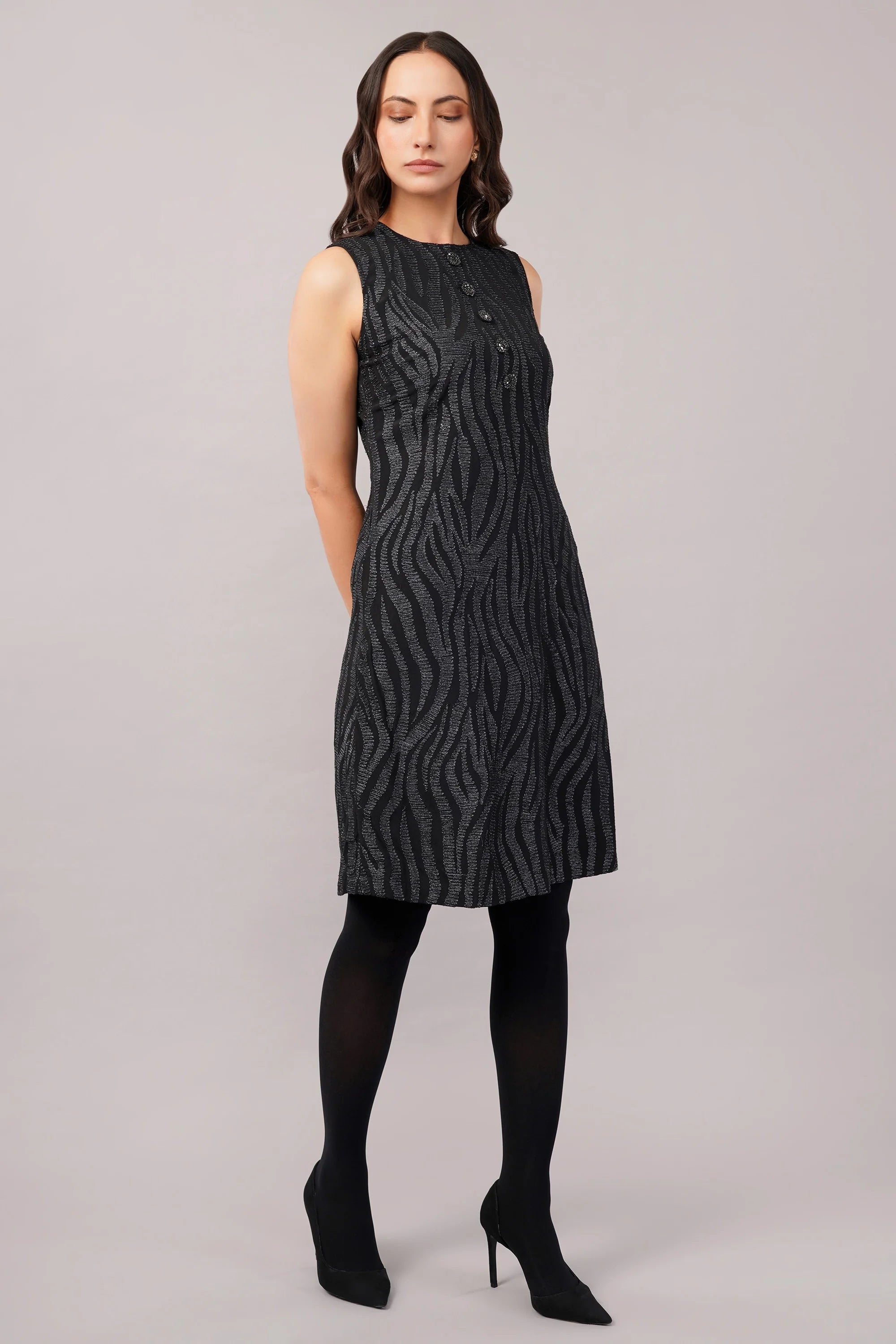 Zebra Aari Dress Black & Silver