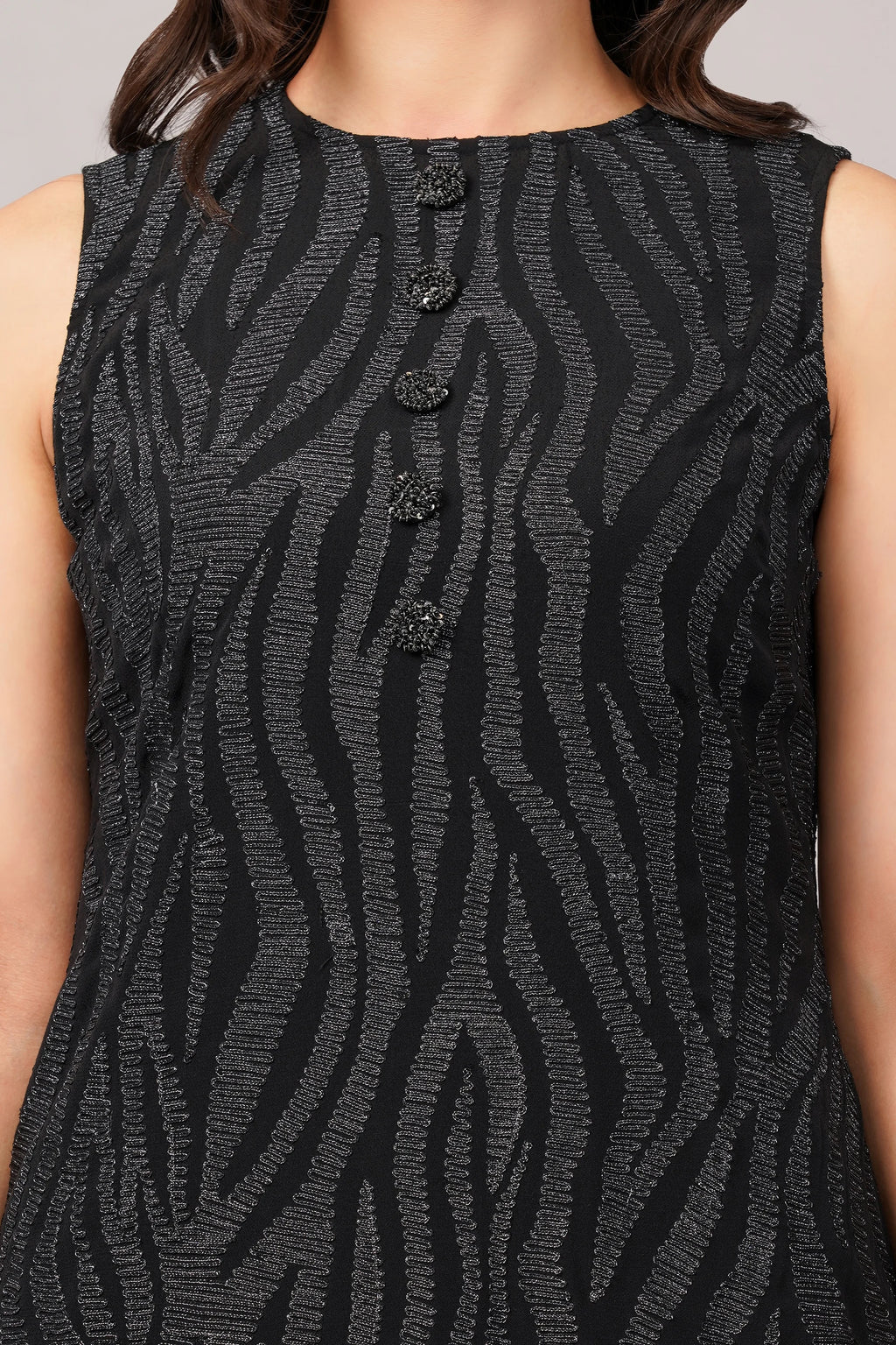 Zebra Aari Dress Black & Silver