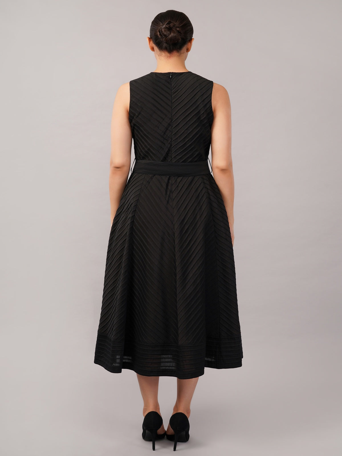 Pleated Stripes Dress