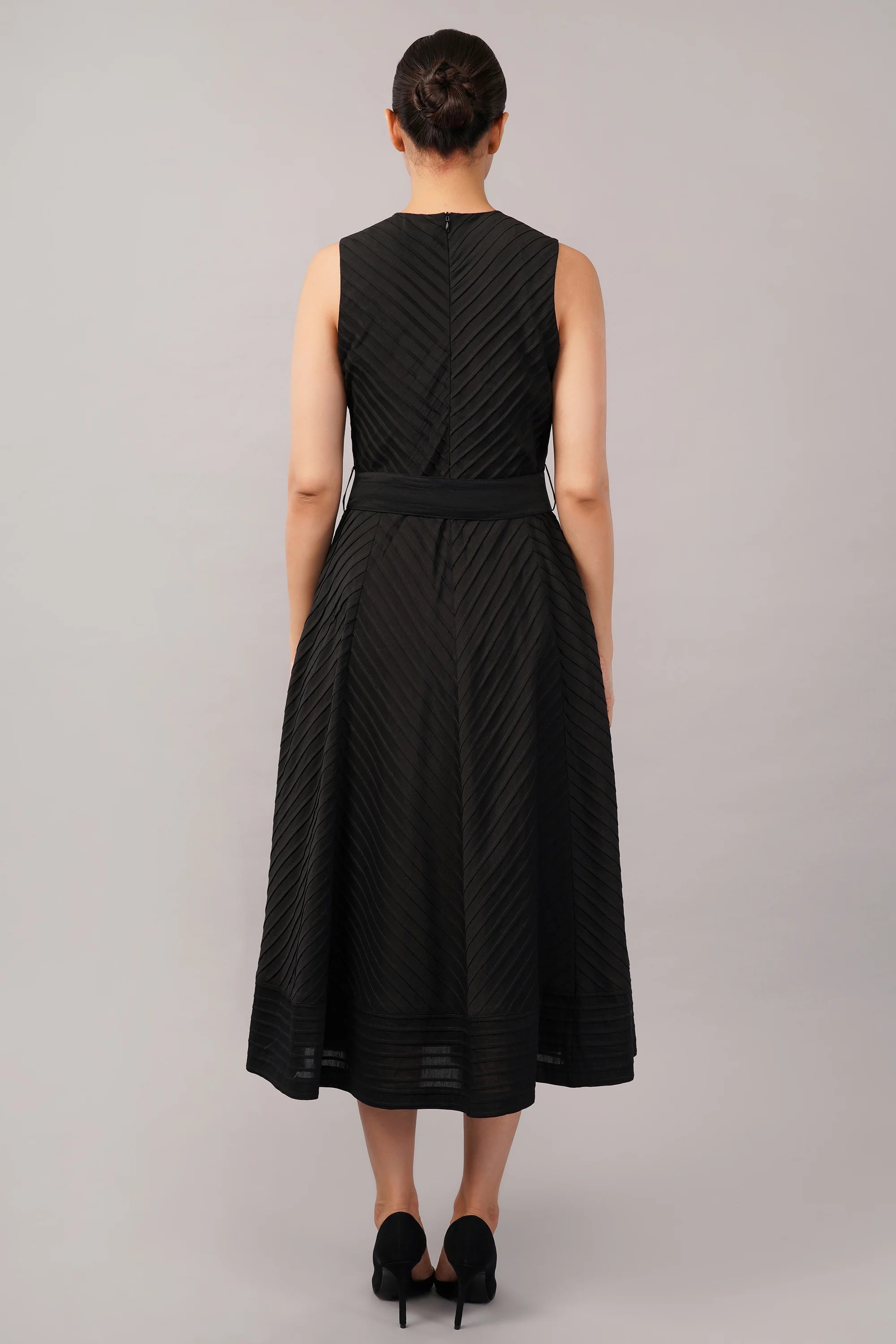 Pleated Stripes Dress