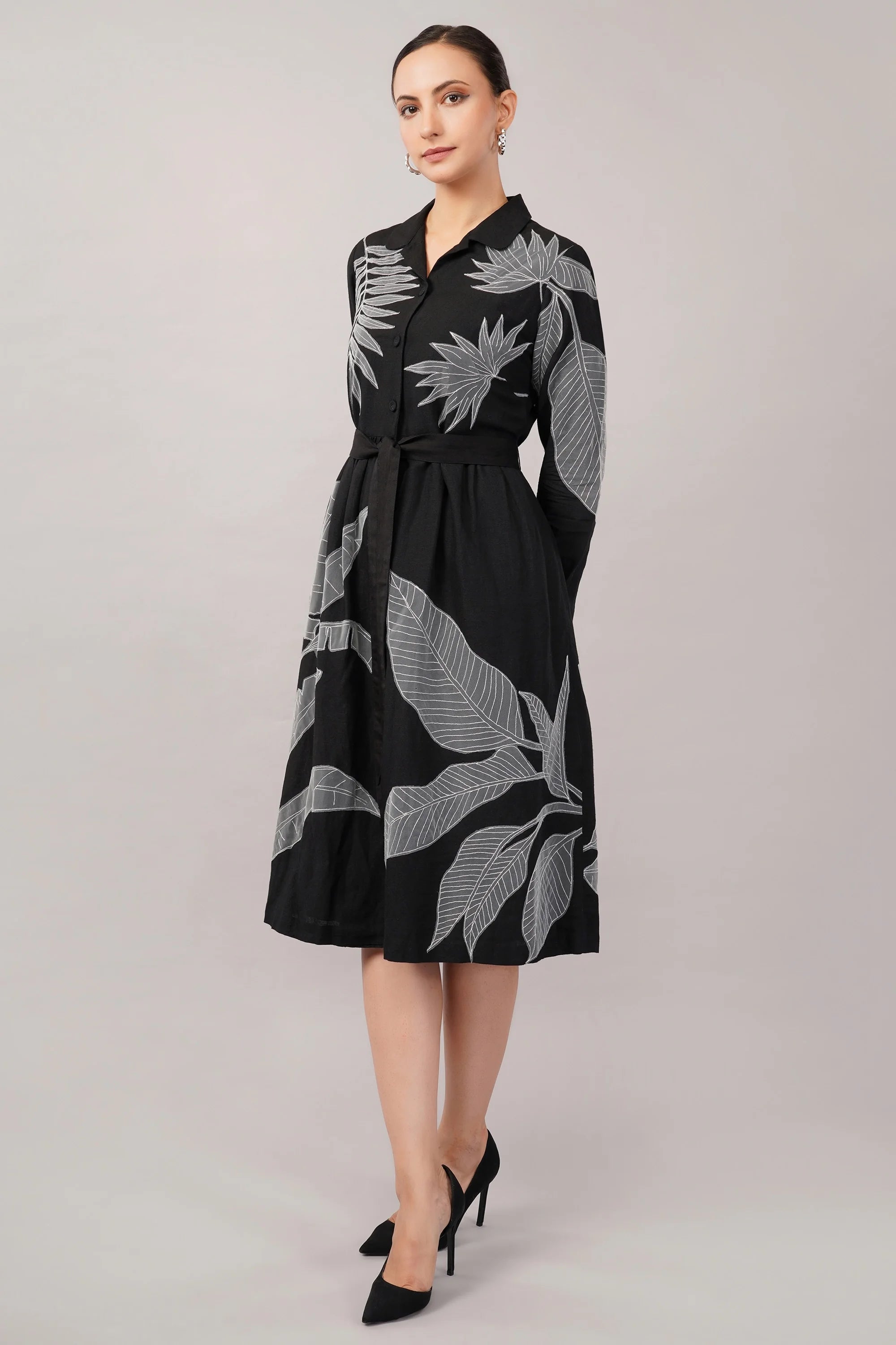Leaf Applique Dress