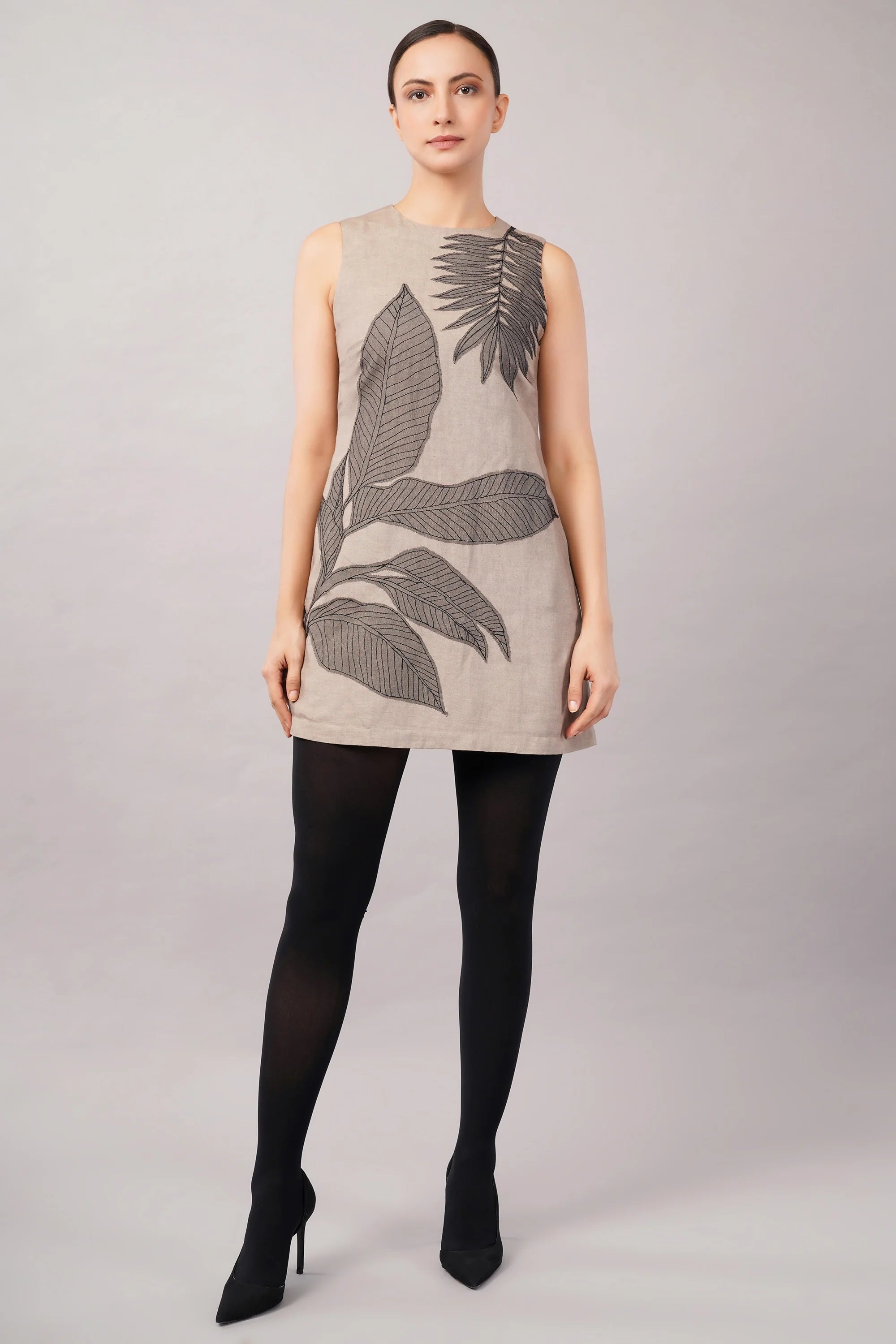 Leaf Applique Dress