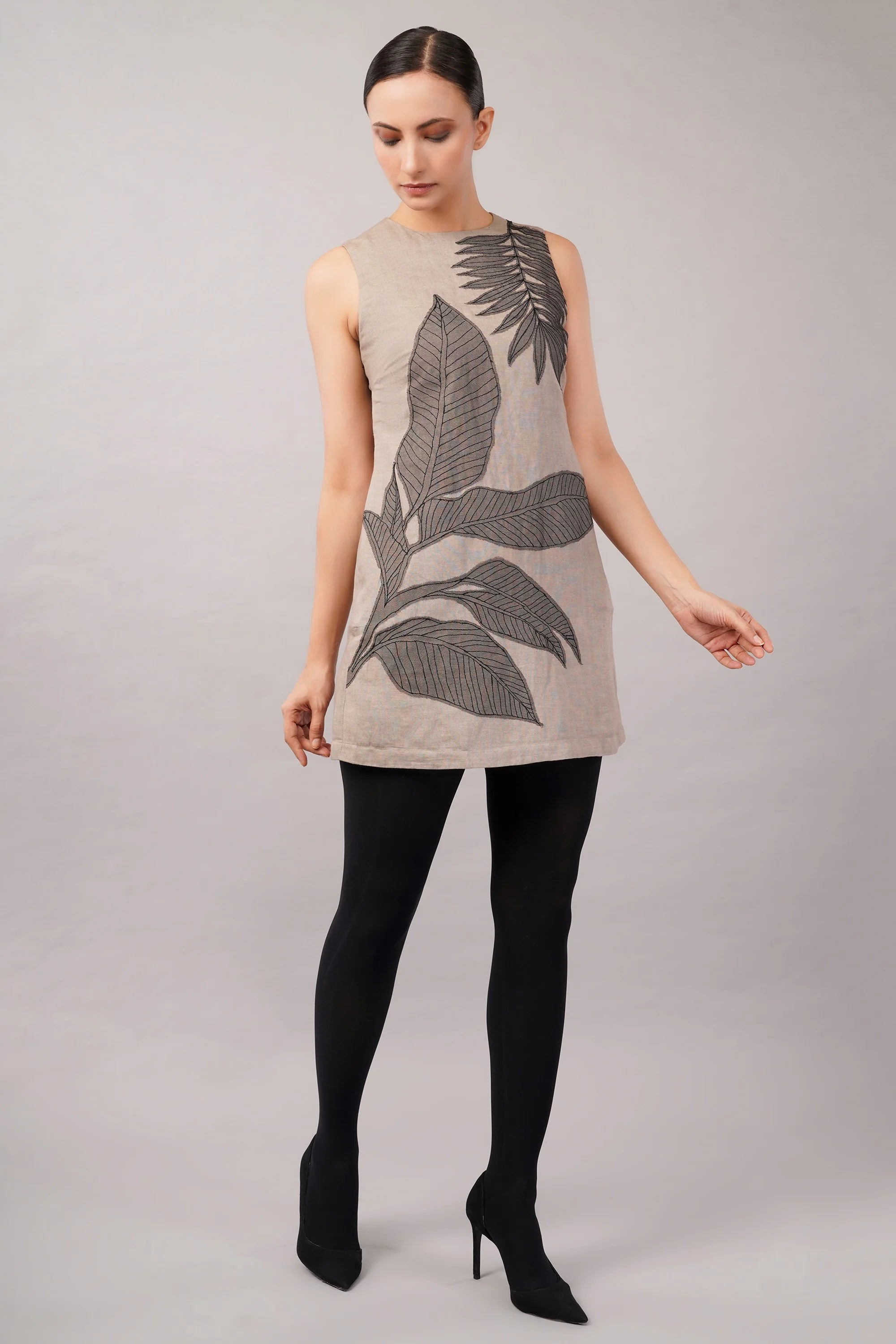 Leaf Applique Dress
