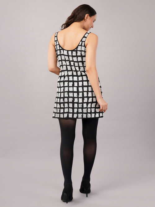 Sequinned Tiles Dress