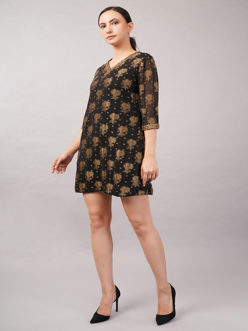 Floral Brocade Dress