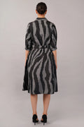 Zebra Ikat Dress Black