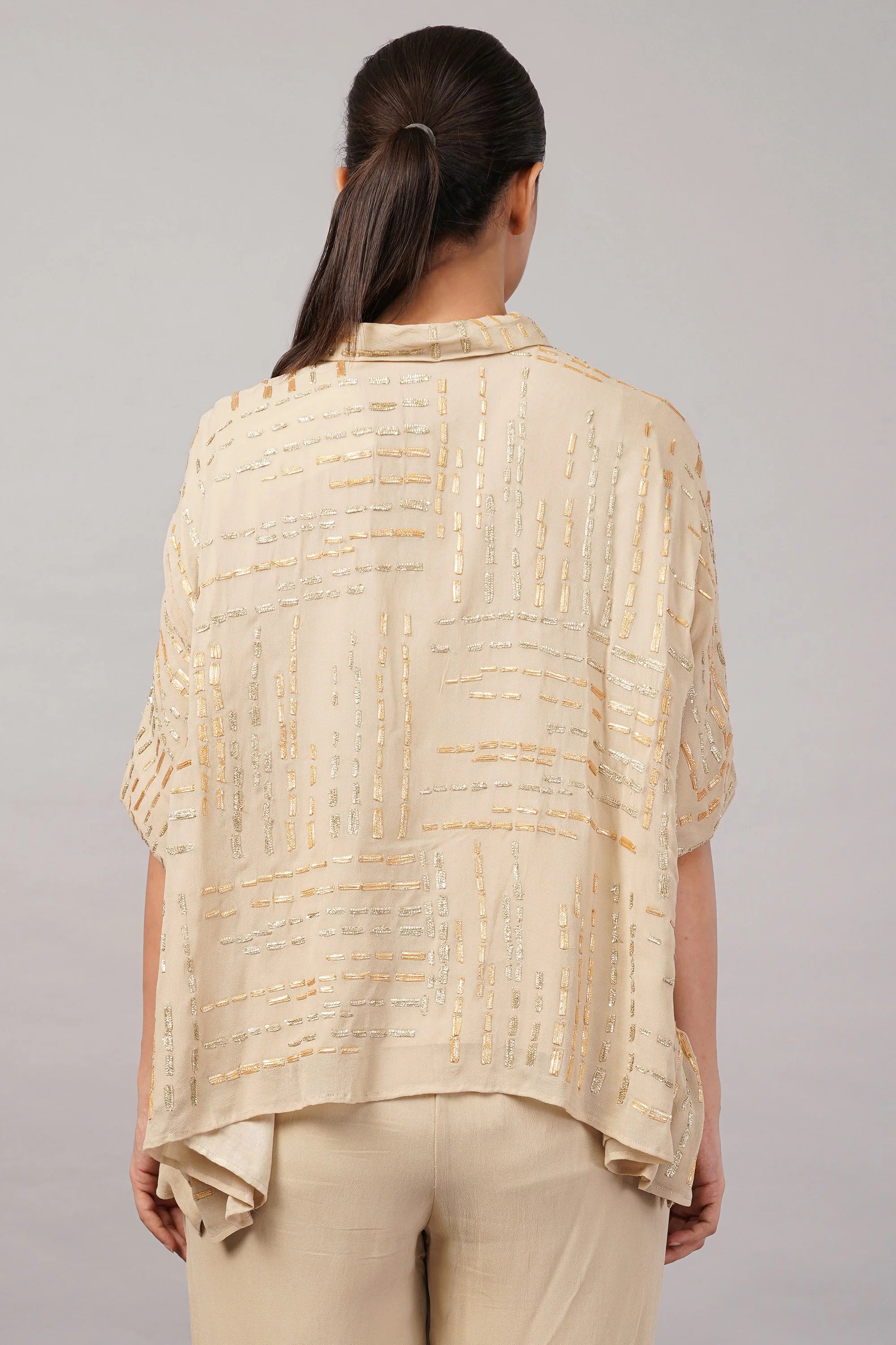 Gota Dash Top Beige & Gold