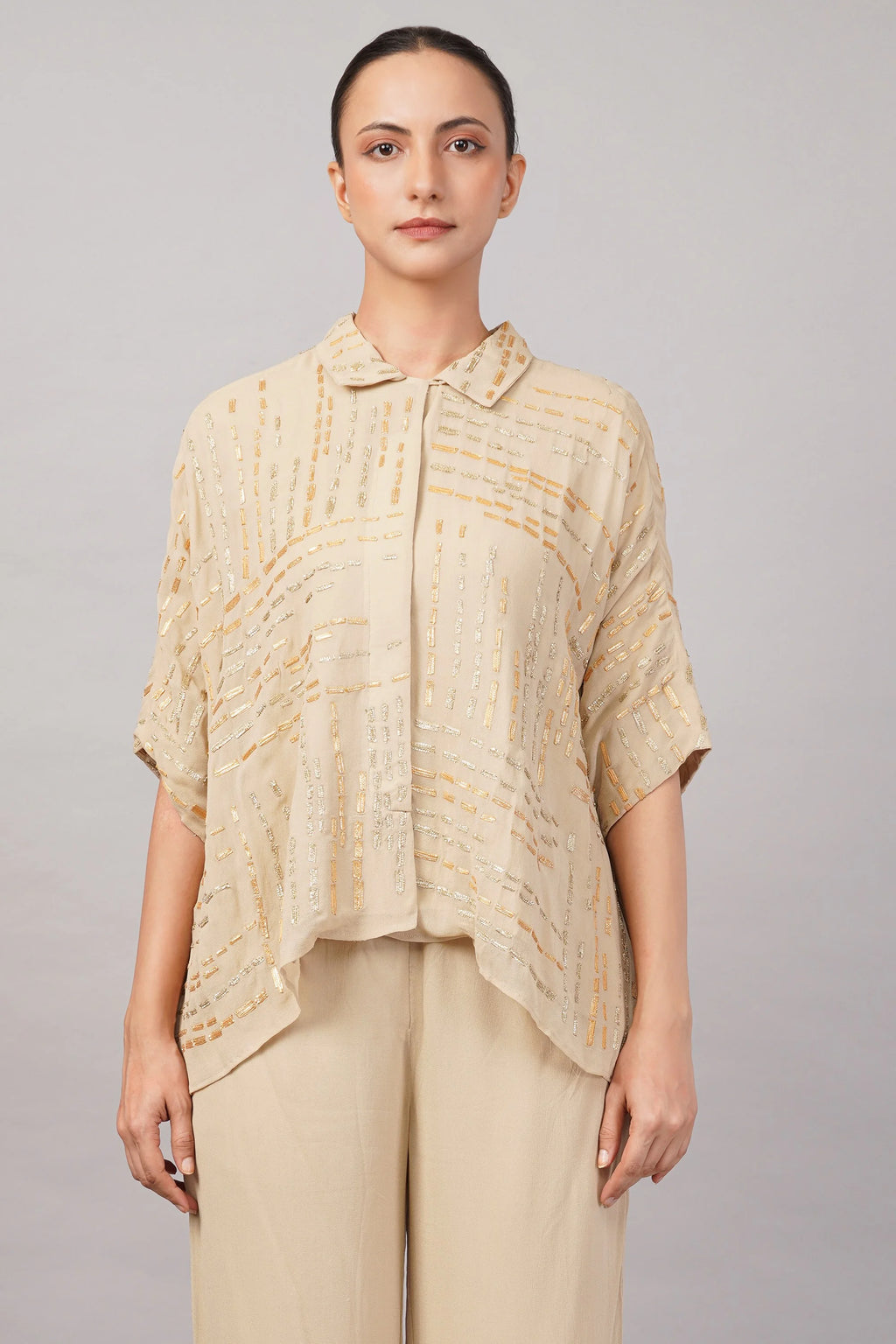 Gota Dash Top Beige & Gold
