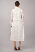 French Cut Rings Dress Ivory