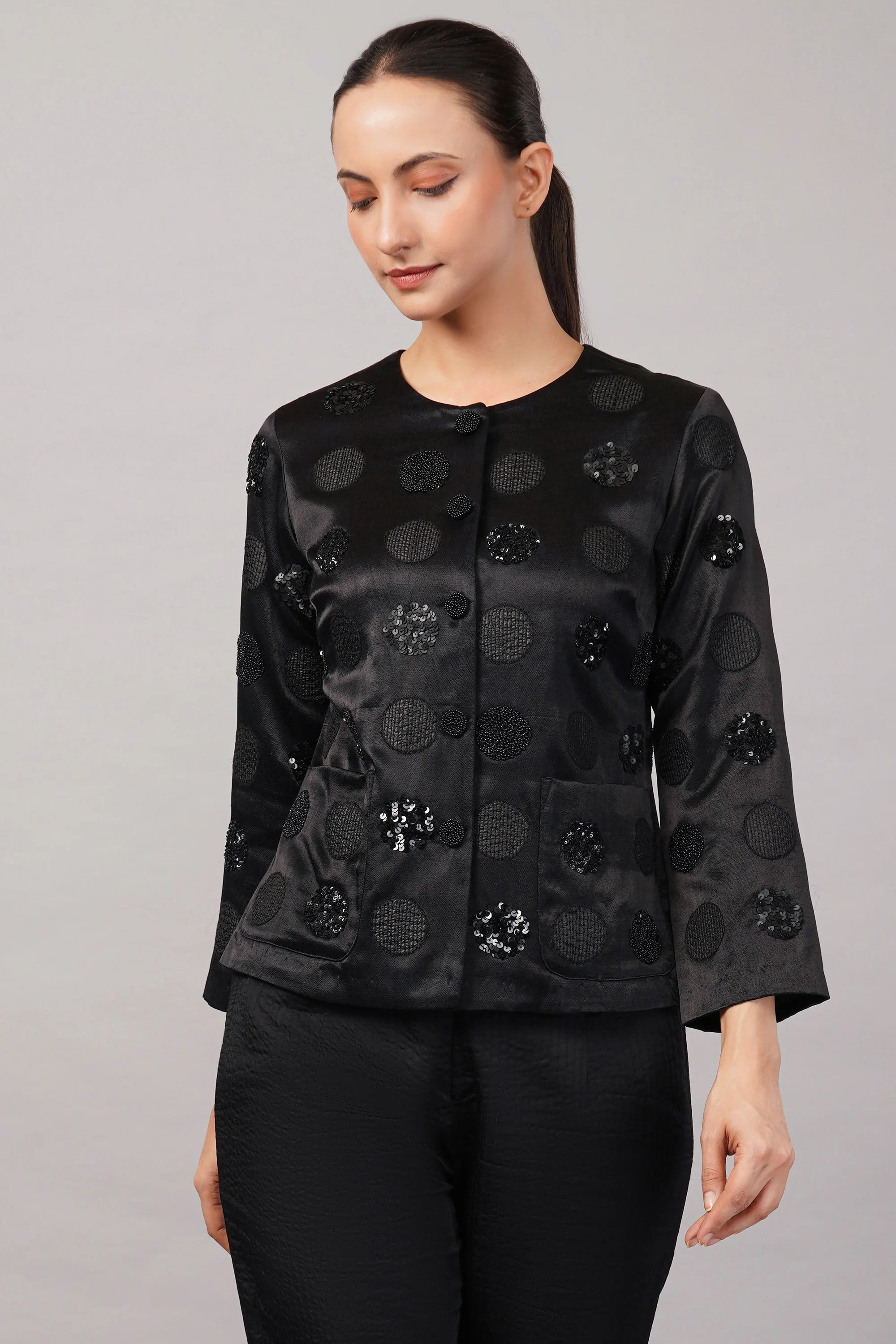 Polka Dot Jacket Black