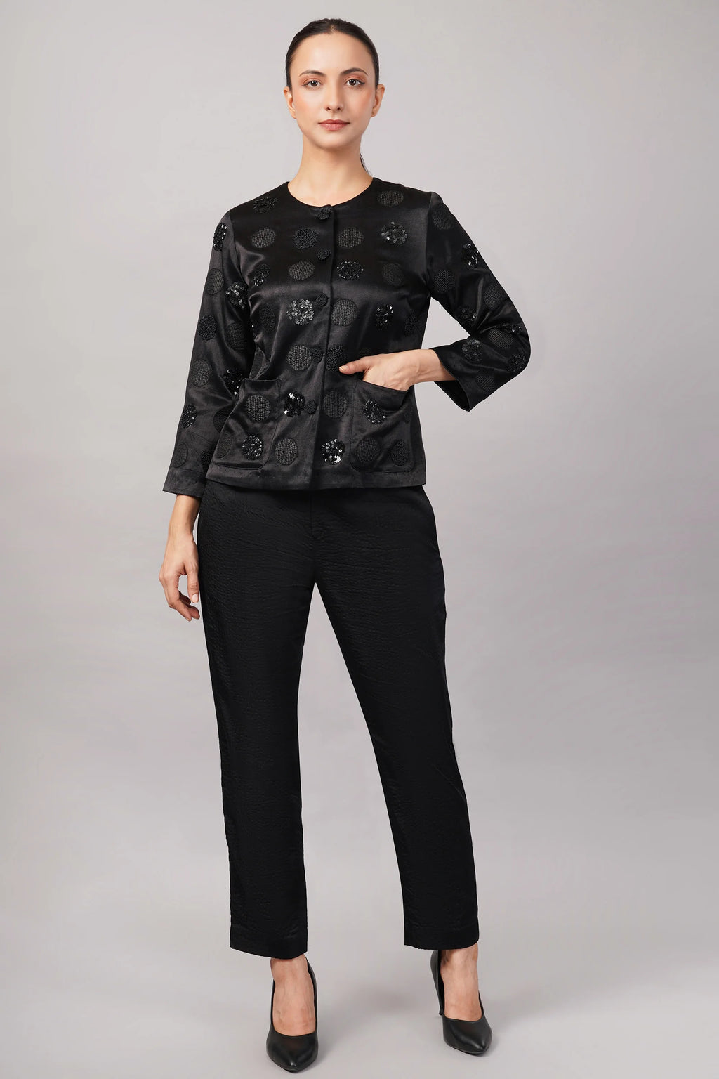 Polka Dot Jacket Black