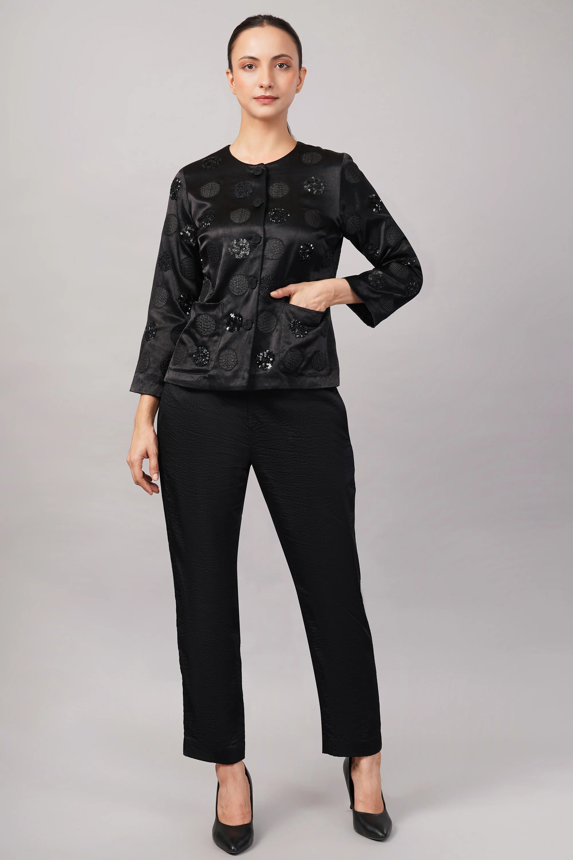 Polka Dot Jacket Black