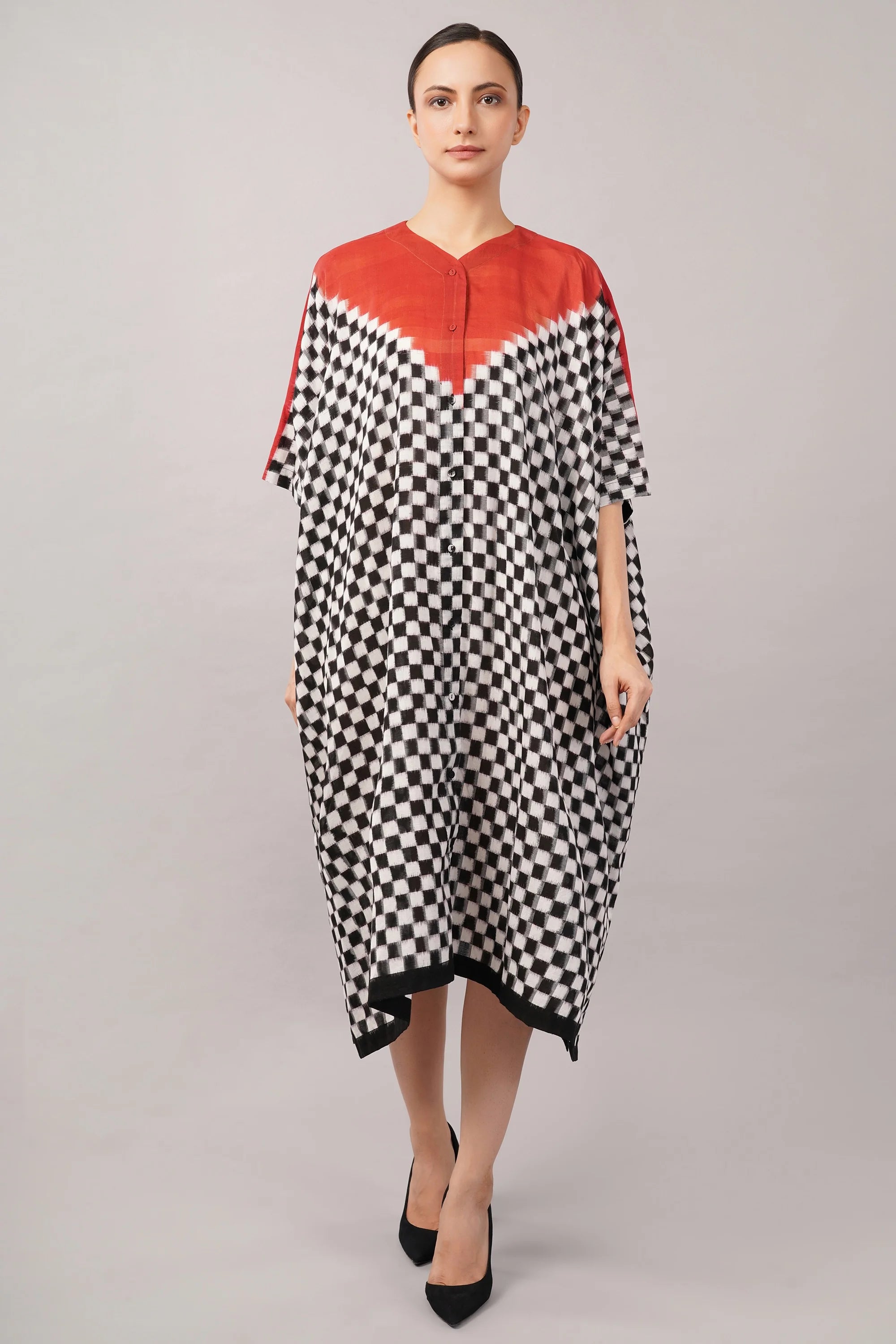 Checkerboard Ikat Kaftan
