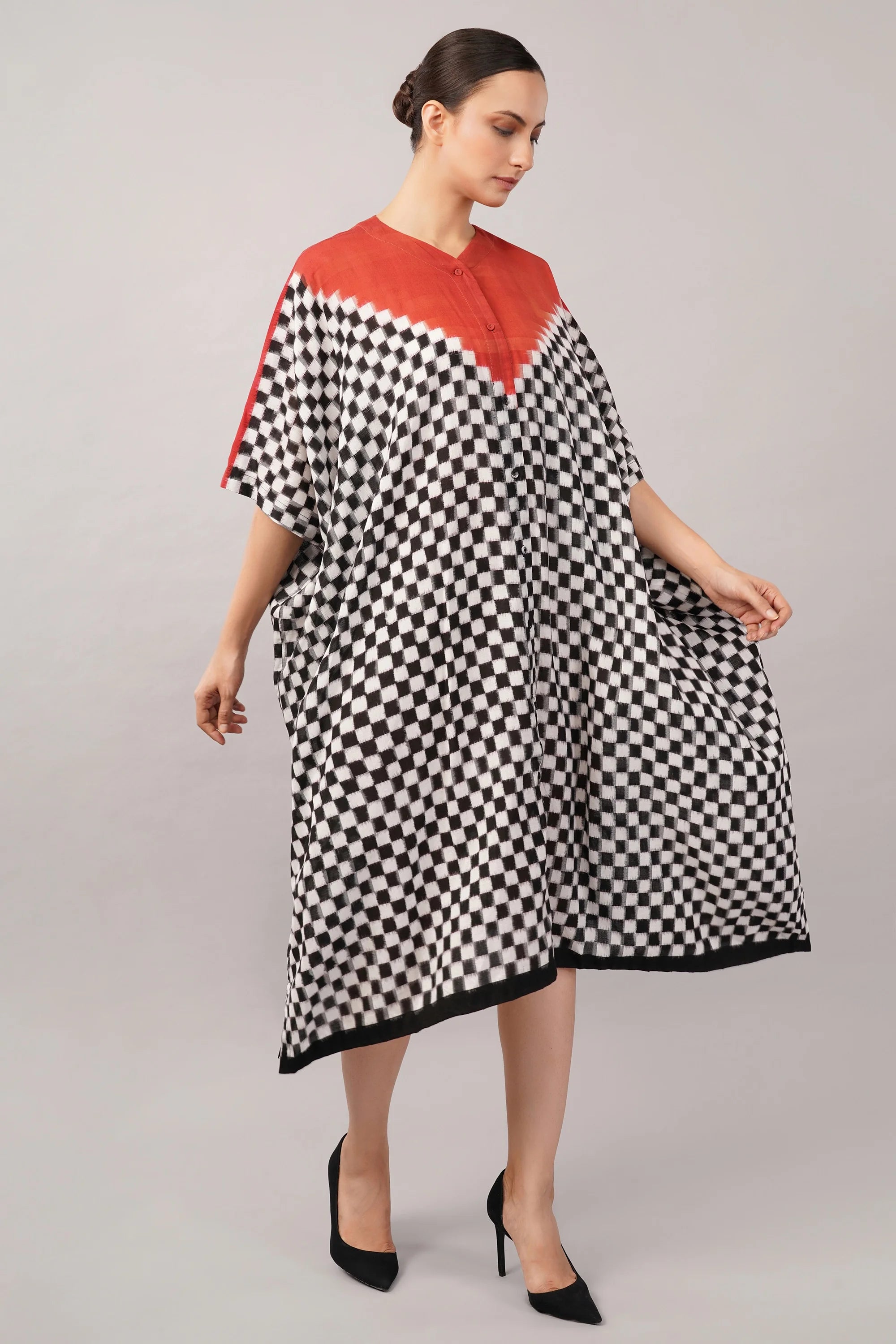 Checkerboard Ikat Kaftan