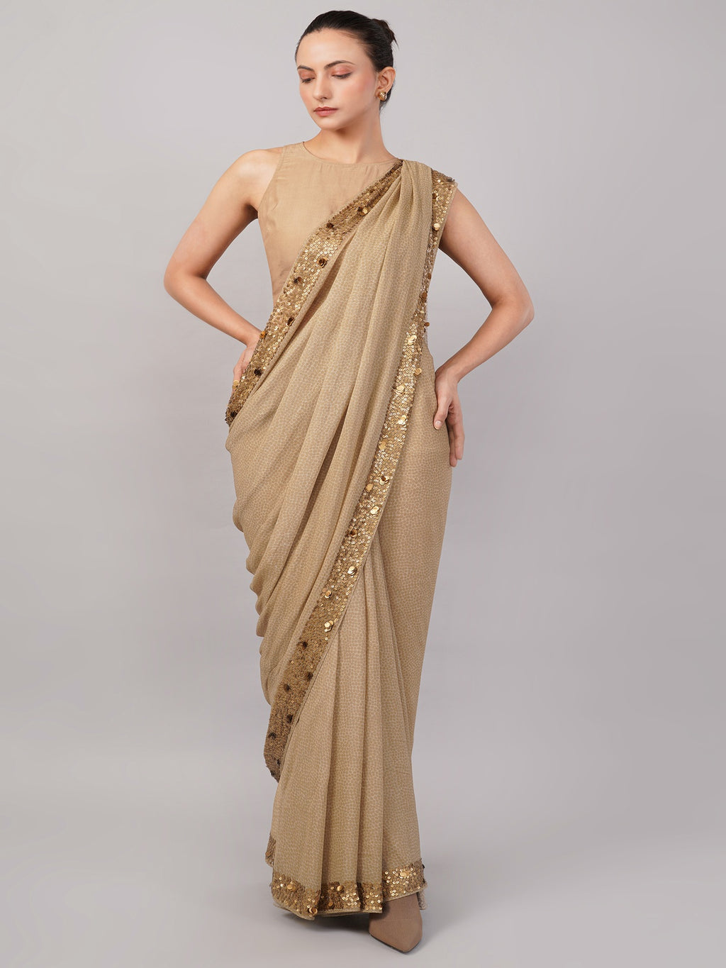 Dot Print Saree