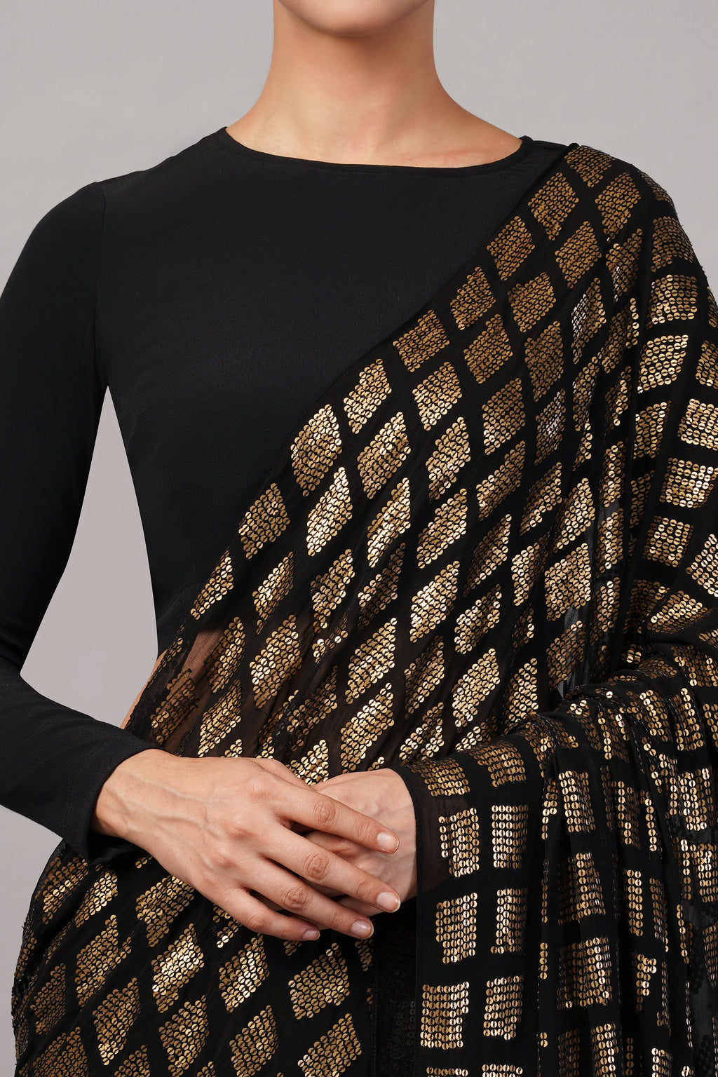 Sequinned Tiles Saree