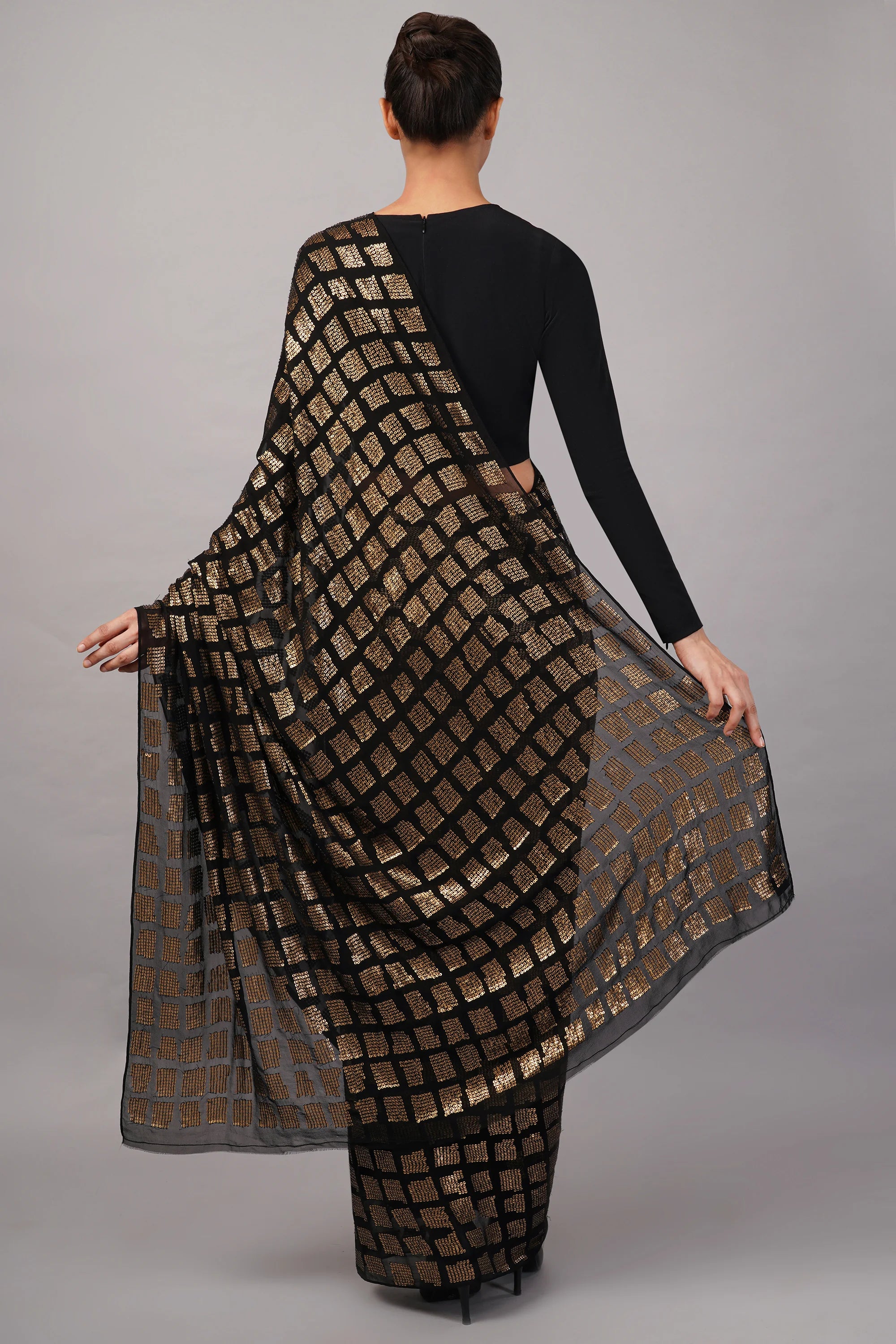 Sequinned Tiles Saree