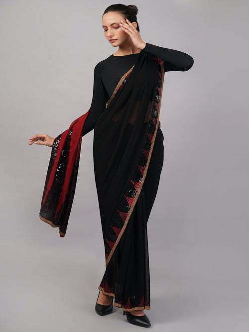 Sequinned Trangle Saree